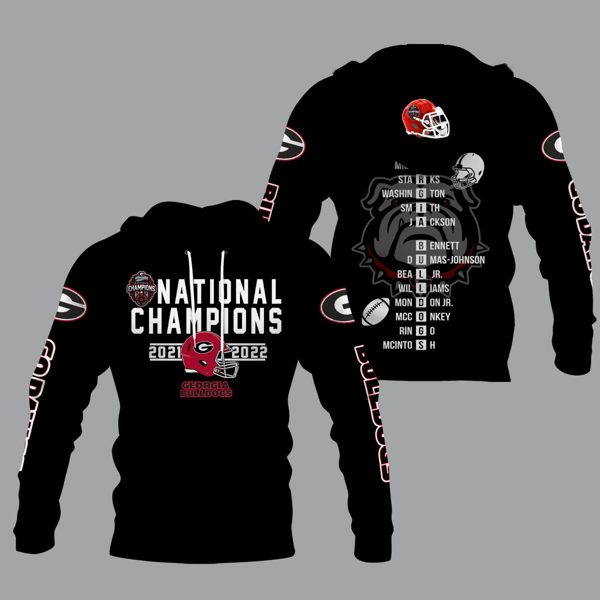 Georgia Bulldogs 2022 National Champions Black Shirts - v10 - Famjoys Georgia Bulldogs 2022 National Champions Black Shirts - v10 - Famjoys