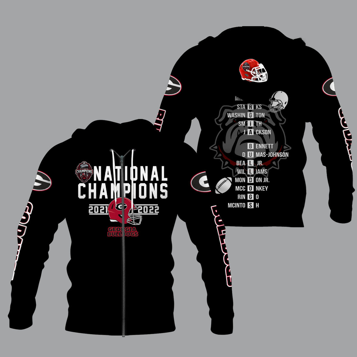 Georgia Bulldogs 2022 National Champions Black Shirts - v10 - Famjoys Georgia Bulldogs 2022 National Champions Black Shirts - v10 - Famjoys
