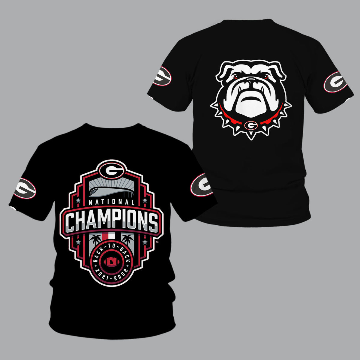 Georgia Bulldogs 2022 National Champions Black Shirts - v16 - Famjoys Georgia Bulldogs 2022 National Champions Black Shirts - v16 - Famjoys