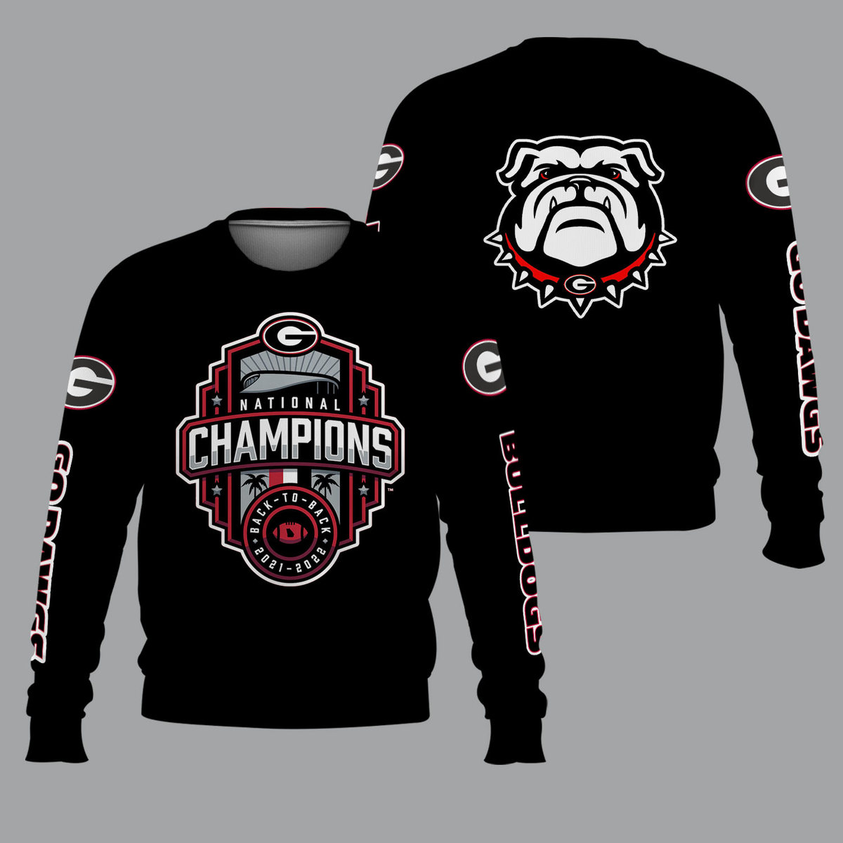 Georgia Bulldogs 2022 National Champions Black Shirts - v16 - Famjoys Georgia Bulldogs 2022 National Champions Black Shirts - v16 - Famjoys