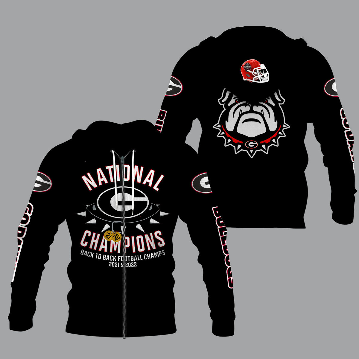 Georgia Bulldogs 2022 National Champions Black Shirts - v17 - Famjoys Georgia Bulldogs 2022 National Champions Black Shirts - v17 - Famjoys
