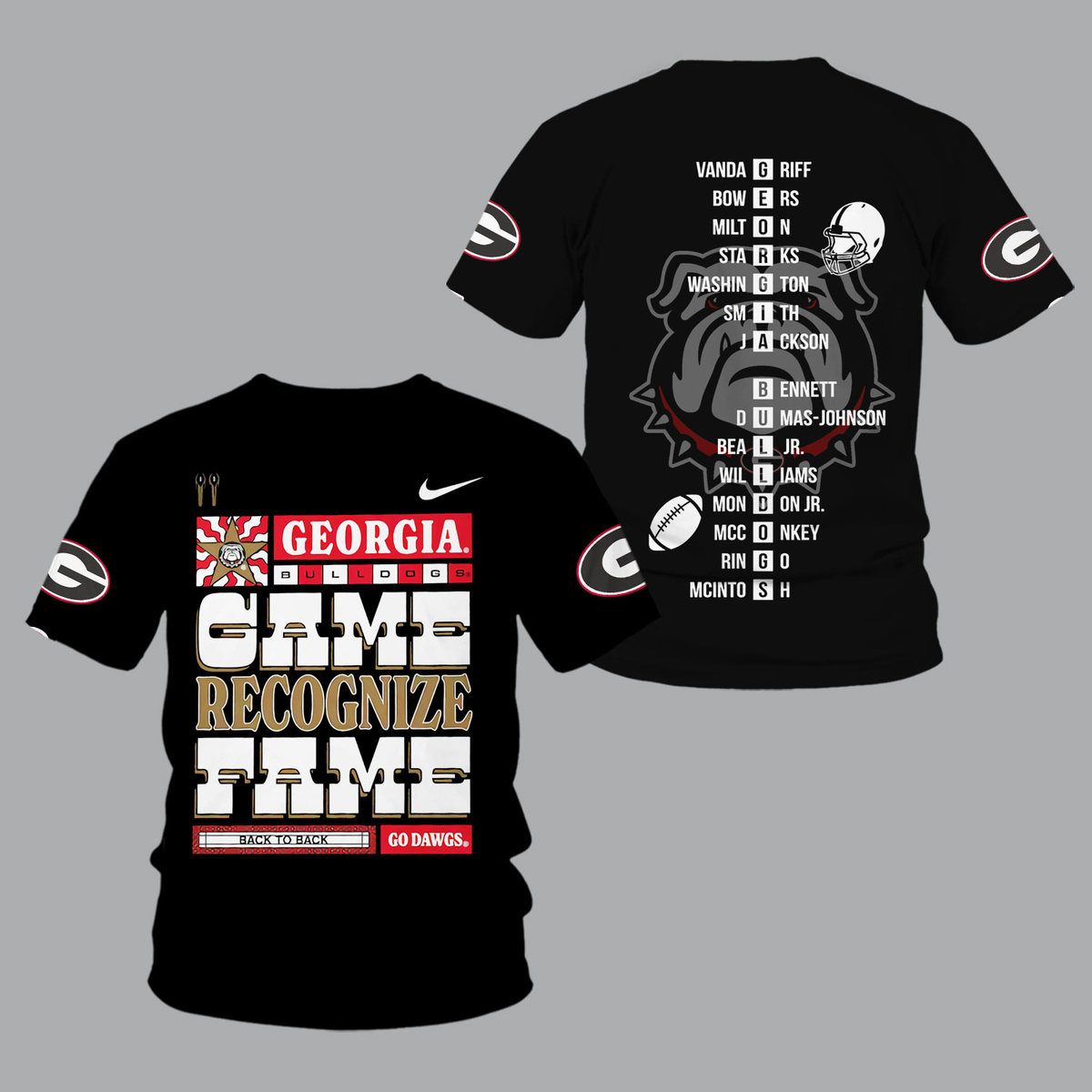 Georgia Bulldogs 2022 National Champions Black Shirts - v4 - Famjoys Georgia Bulldogs 2022 National Champions Black Shirts - v4 - Famjoys