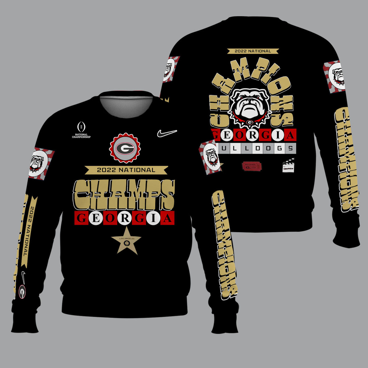 Georgia Bulldogs 2022 National Champions Black Shirts - v5 - Famjoys Georgia Bulldogs 2022 National Champions Black Shirts - v5 - Famjoys