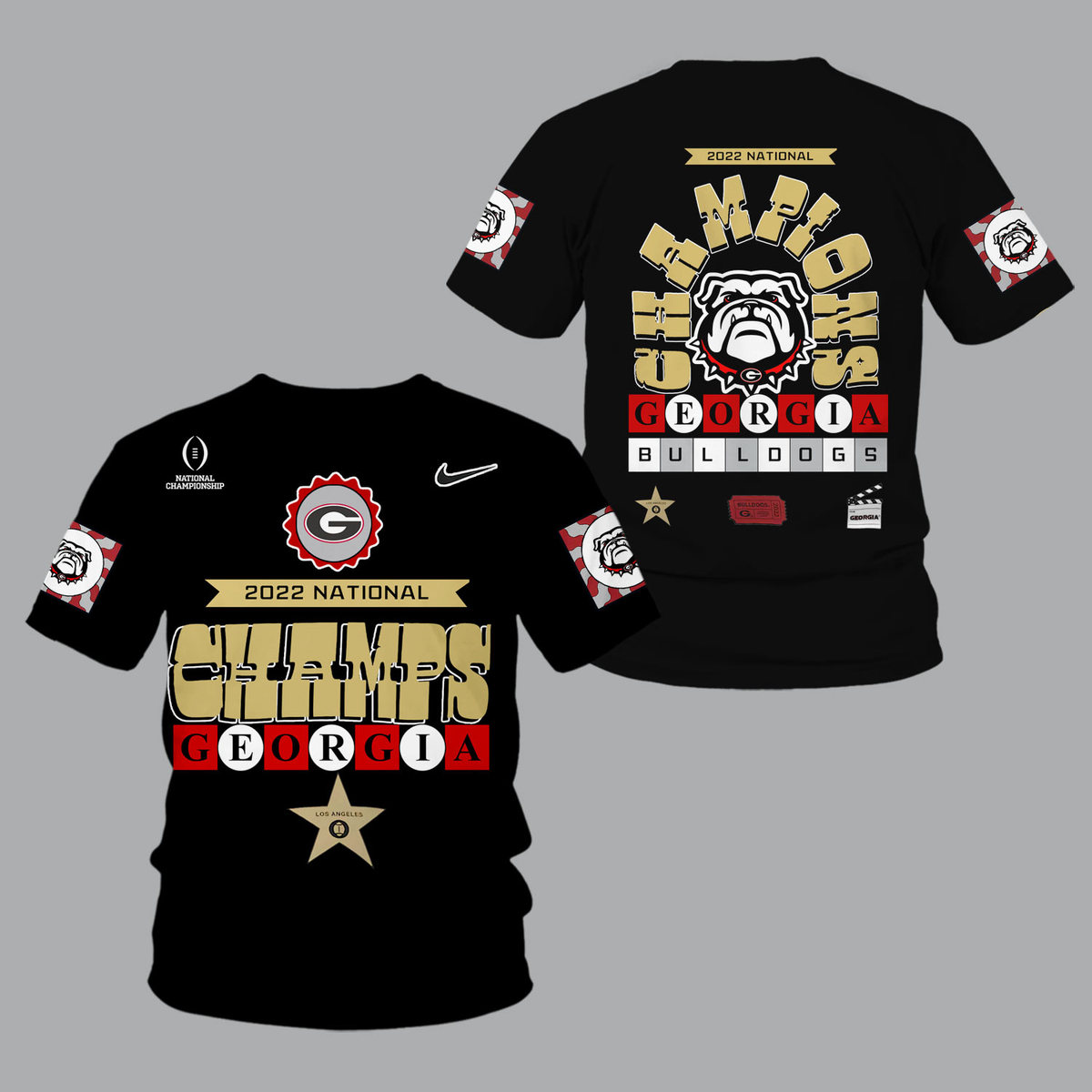 Georgia Bulldogs 2022 National Champions Black Shirts - v5 - Famjoys Georgia Bulldogs 2022 National Champions Black Shirts - v5 - Famjoys