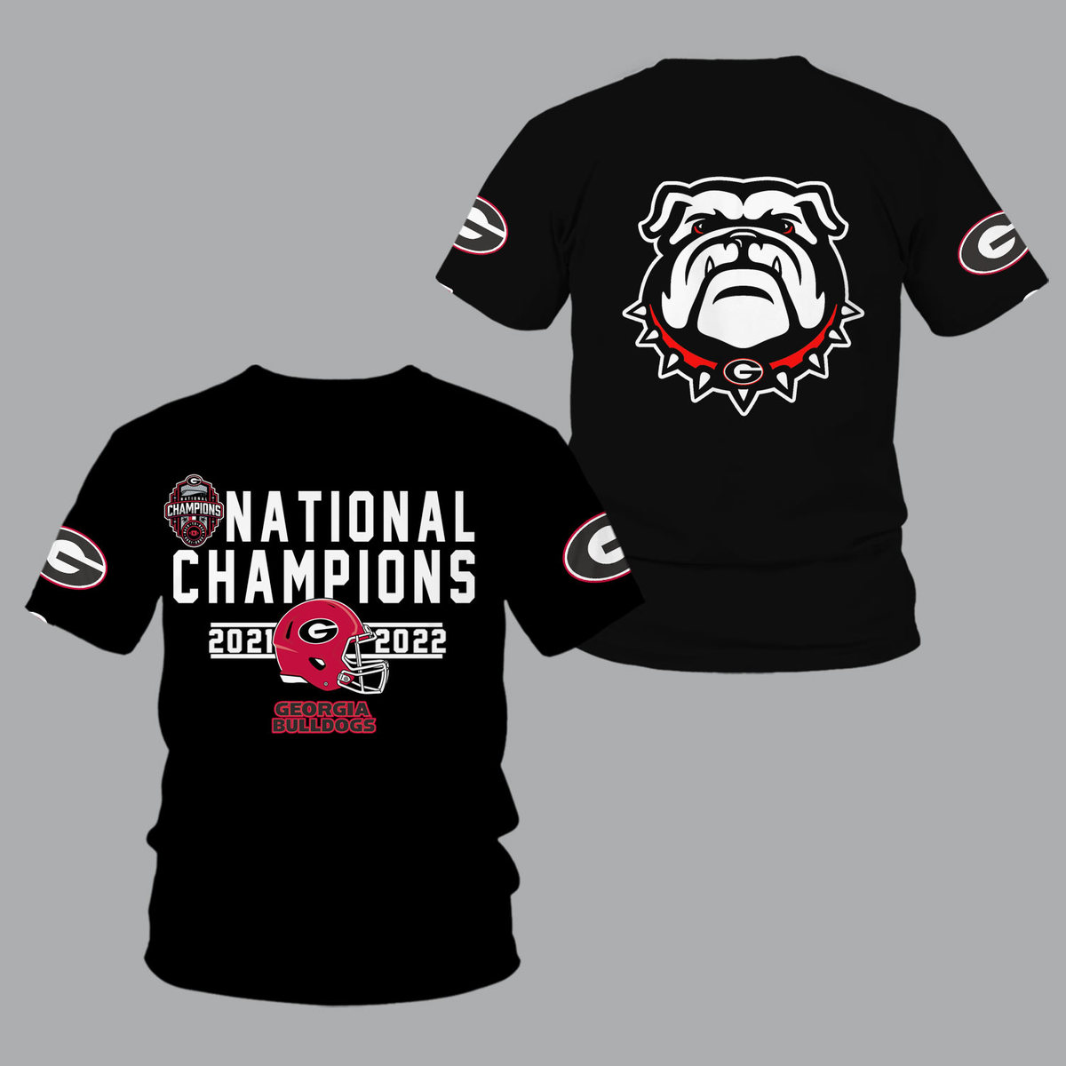 Georgia Bulldogs 2022 National Champions Black Shirts - v9 - Famjoys Georgia Bulldogs 2022 National Champions Black Shirts - v9 - Famjoys