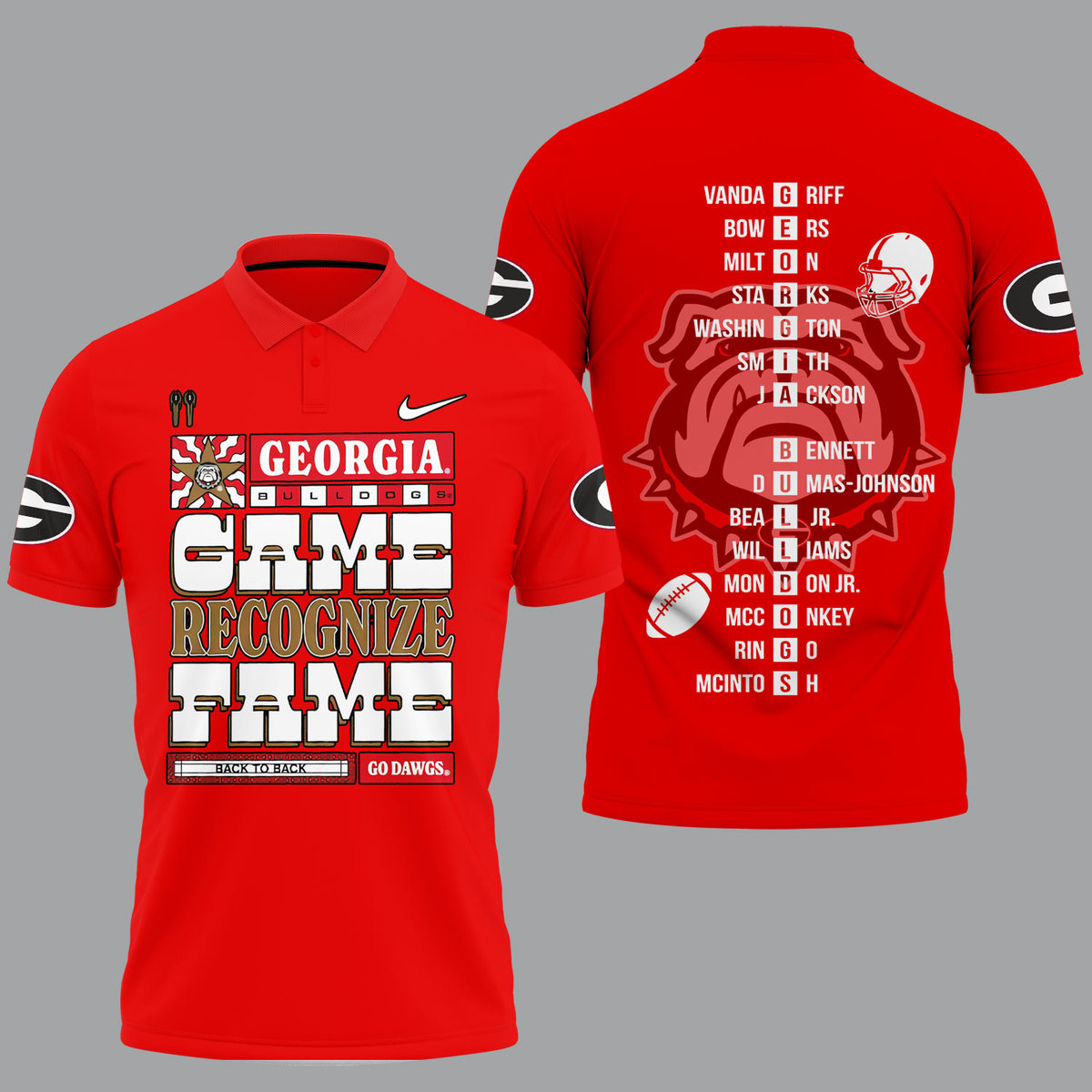 Georgia Bulldogs 2022 National Champions Red Polo Shirt - v4 - Famjoys Georgia Bulldogs 2022 National Champions Red Polo Shirt - v4 - Famjoys
