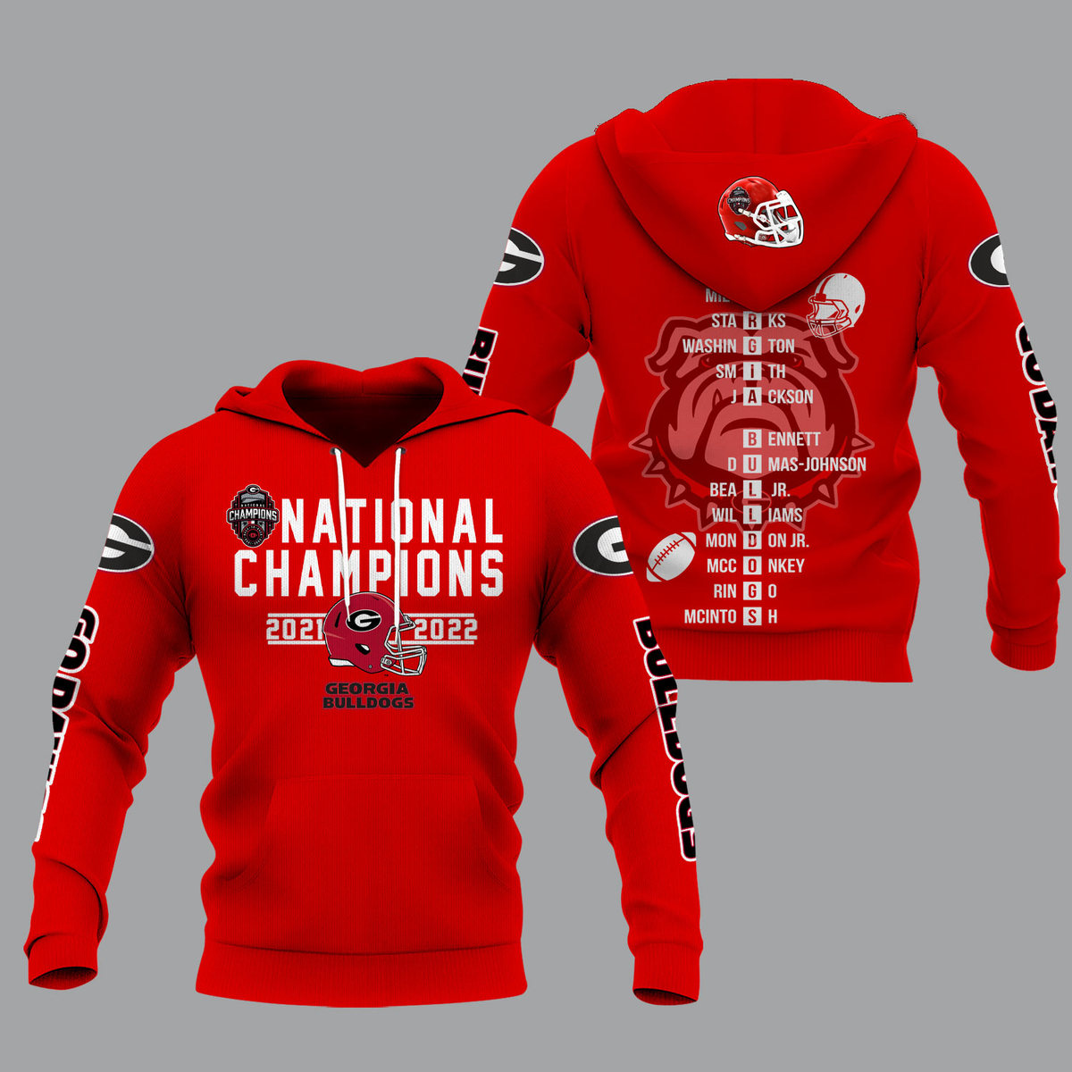 Georgia Bulldogs 2022 National Champions Red Shirts - v10 - Famjoys Georgia Bulldogs 2022 National Champions Red Shirts - v10 - Famjoys
