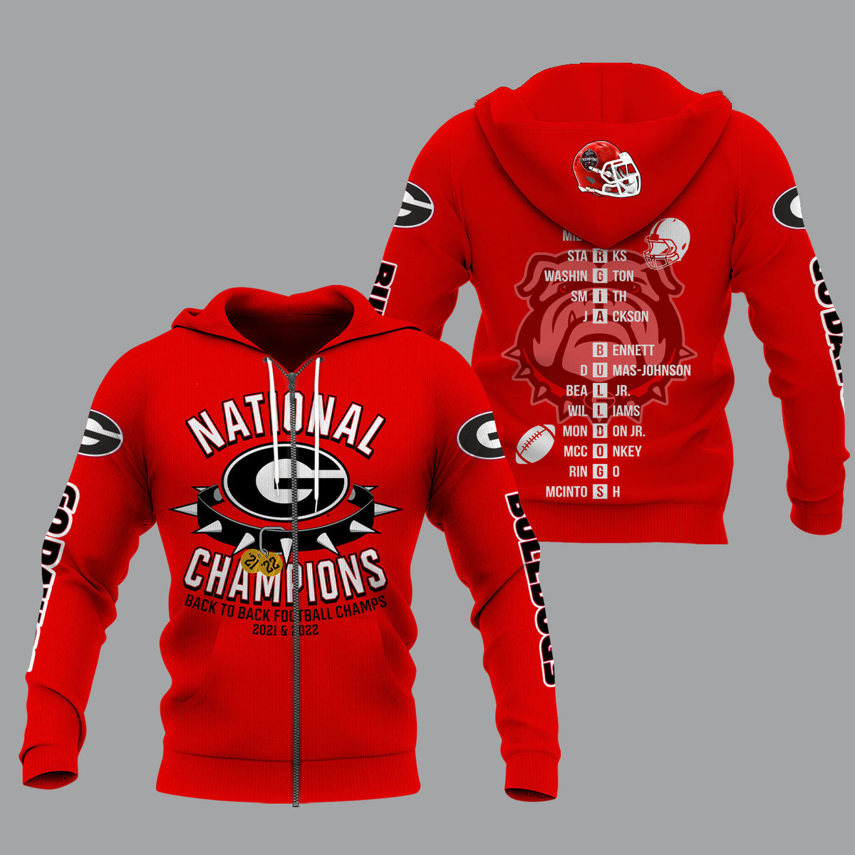 Georgia Bulldogs 2022 National Champions Red Shirts - v11 - Famjoys Georgia Bulldogs 2022 National Champions Red Shirts - v11 - Famjoys