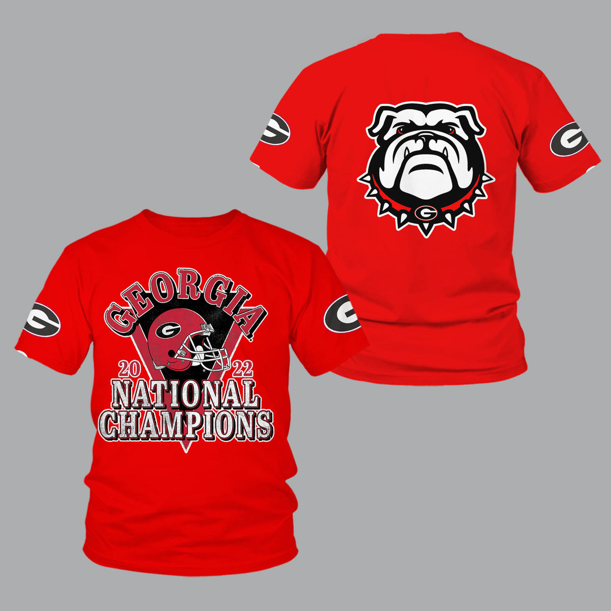 Georgia Bulldogs 2022 National Champions Red Shirts - v15 - Famjoys Georgia Bulldogs 2022 National Champions Red Shirts - v15 - Famjoys