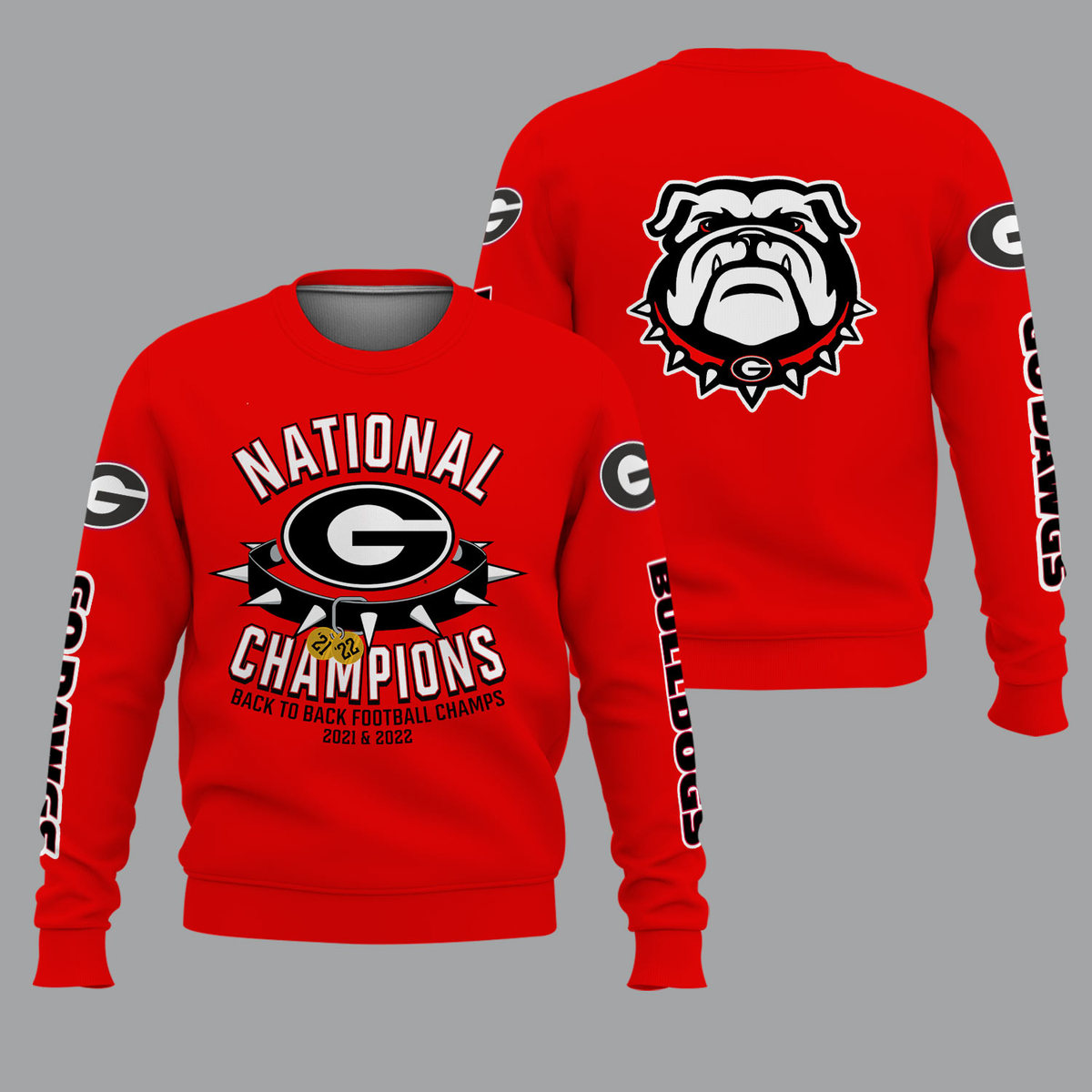 Georgia Bulldogs 2022 National Champions Red Shirts - v17 - Famjoys Georgia Bulldogs 2022 National Champions Red Shirts - v17 - Famjoys