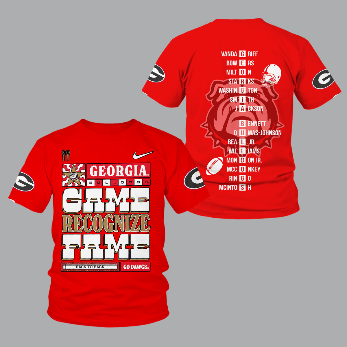 Georgia Bulldogs 2022 National Champions Red Shirts - v4 - Famjoys Georgia Bulldogs 2022 National Champions Red Shirts - v4 - Famjoys