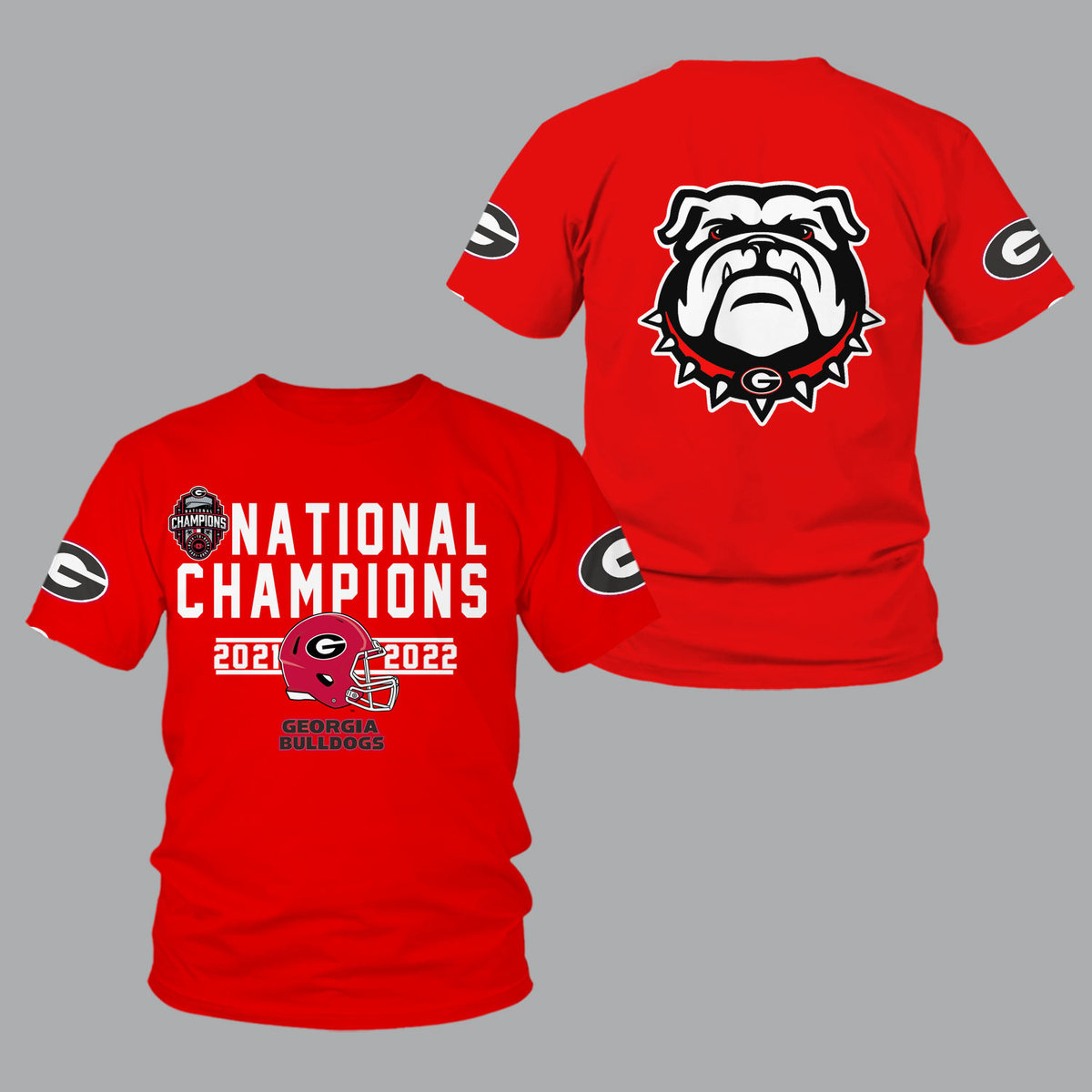 Georgia Bulldogs 2022 National Champions Red Shirts - v9 - Famjoys Georgia Bulldogs 2022 National Champions Red Shirts - v9 - Famjoys