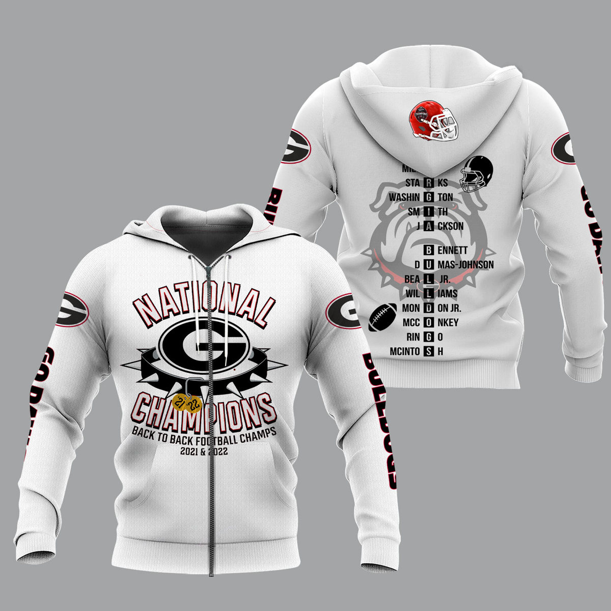 Georgia Bulldogs 2022 National Champions White Shirts - Famjoys Georgia Bulldogs 2022 National Champions White Shirts - Famjoys