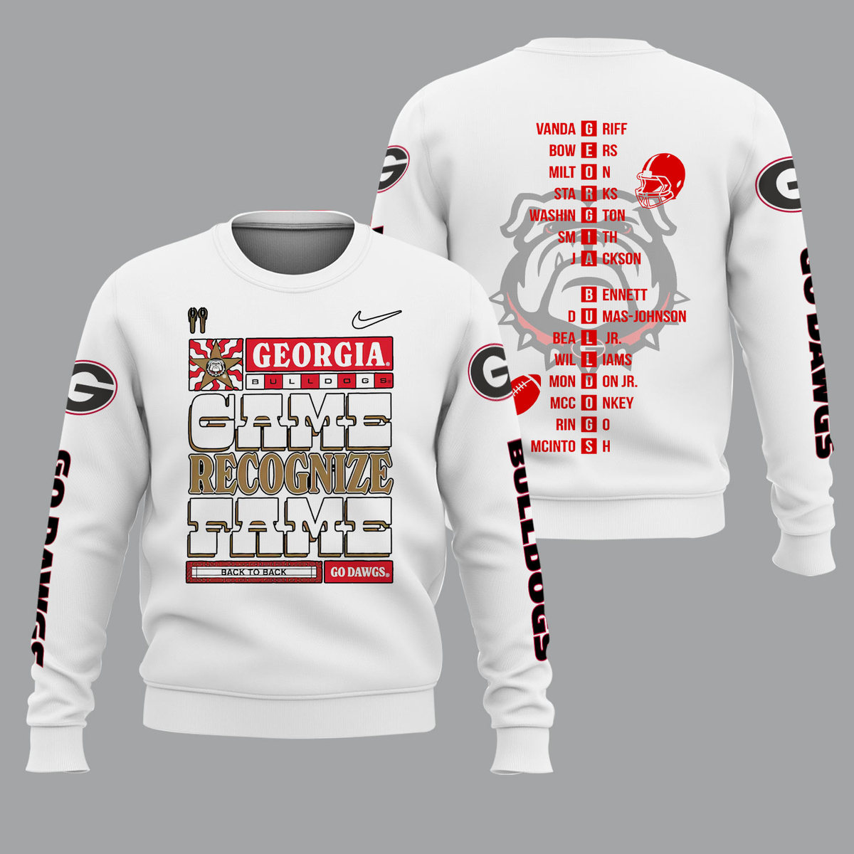 Georgia Bulldogs 2022 National Champions White Shirts - v4 - Famjoys Georgia Bulldogs 2022 National Champions White Shirts - v4 - Famjoys