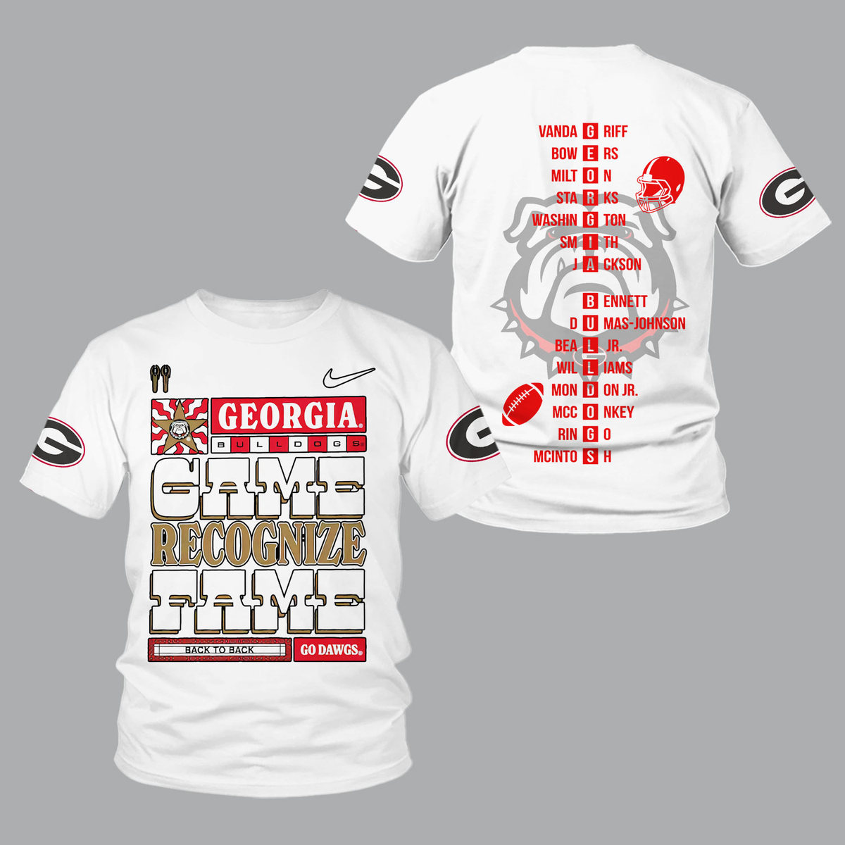 Georgia Bulldogs 2022 National Champions White Shirts - v4 - Famjoys Georgia Bulldogs 2022 National Champions White Shirts - v4 - Famjoys