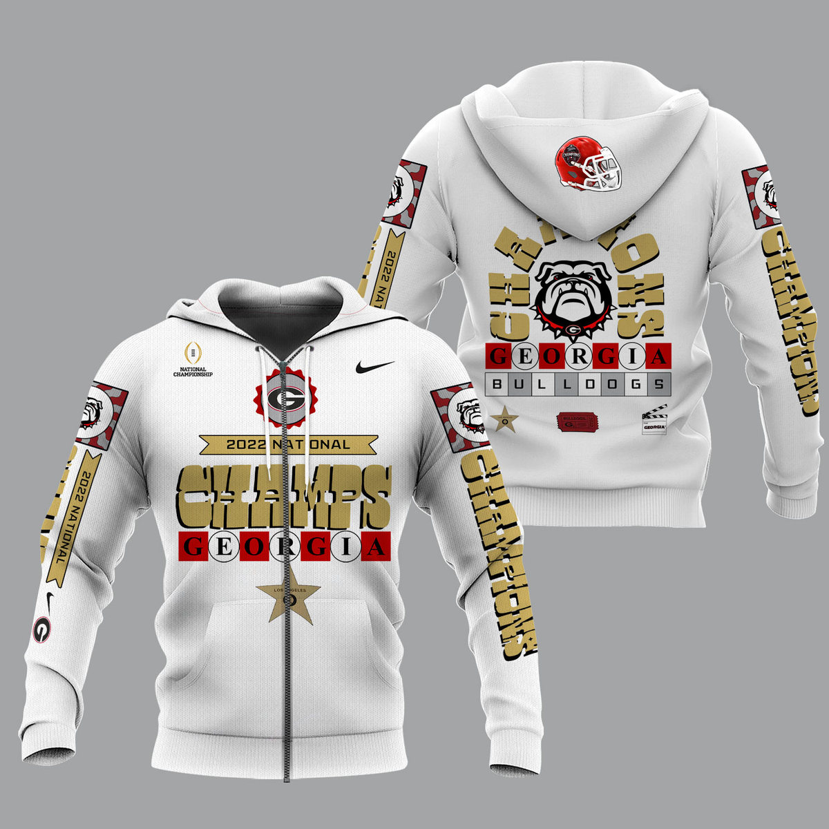 Georgia Bulldogs 2022 National Champions White Shirts - v5 - Famjoys Georgia Bulldogs 2022 National Champions White Shirts - v5 - Famjoys