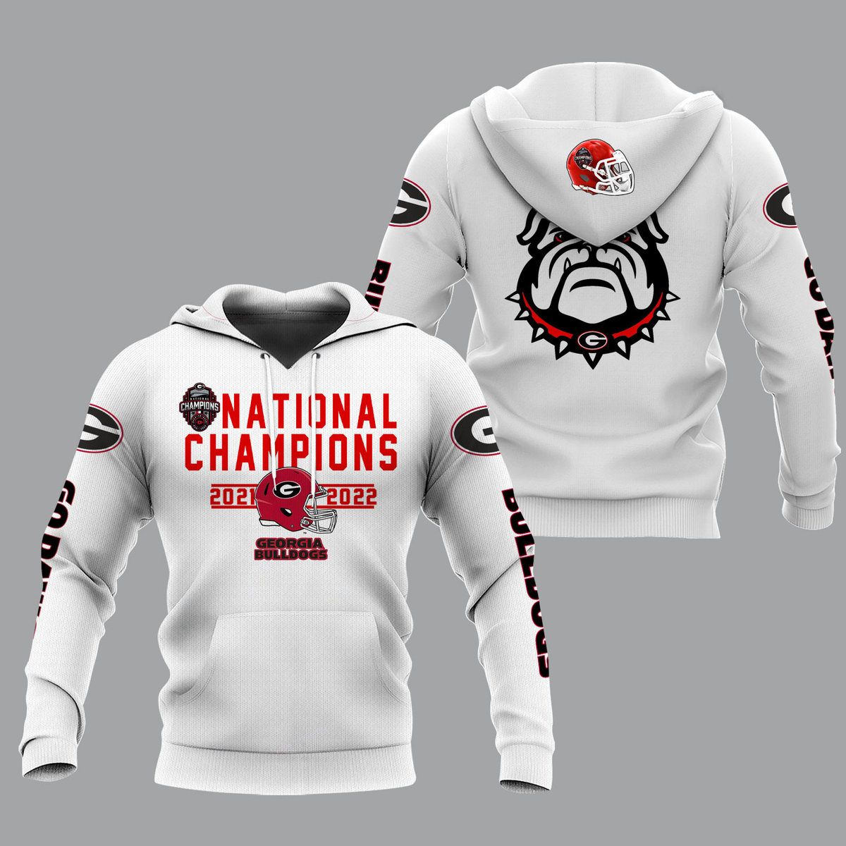 Georgia Bulldogs 2022 National Champions White Shirts - v9 - Famjoys Georgia Bulldogs 2022 National Champions White Shirts - v9 - Famjoys