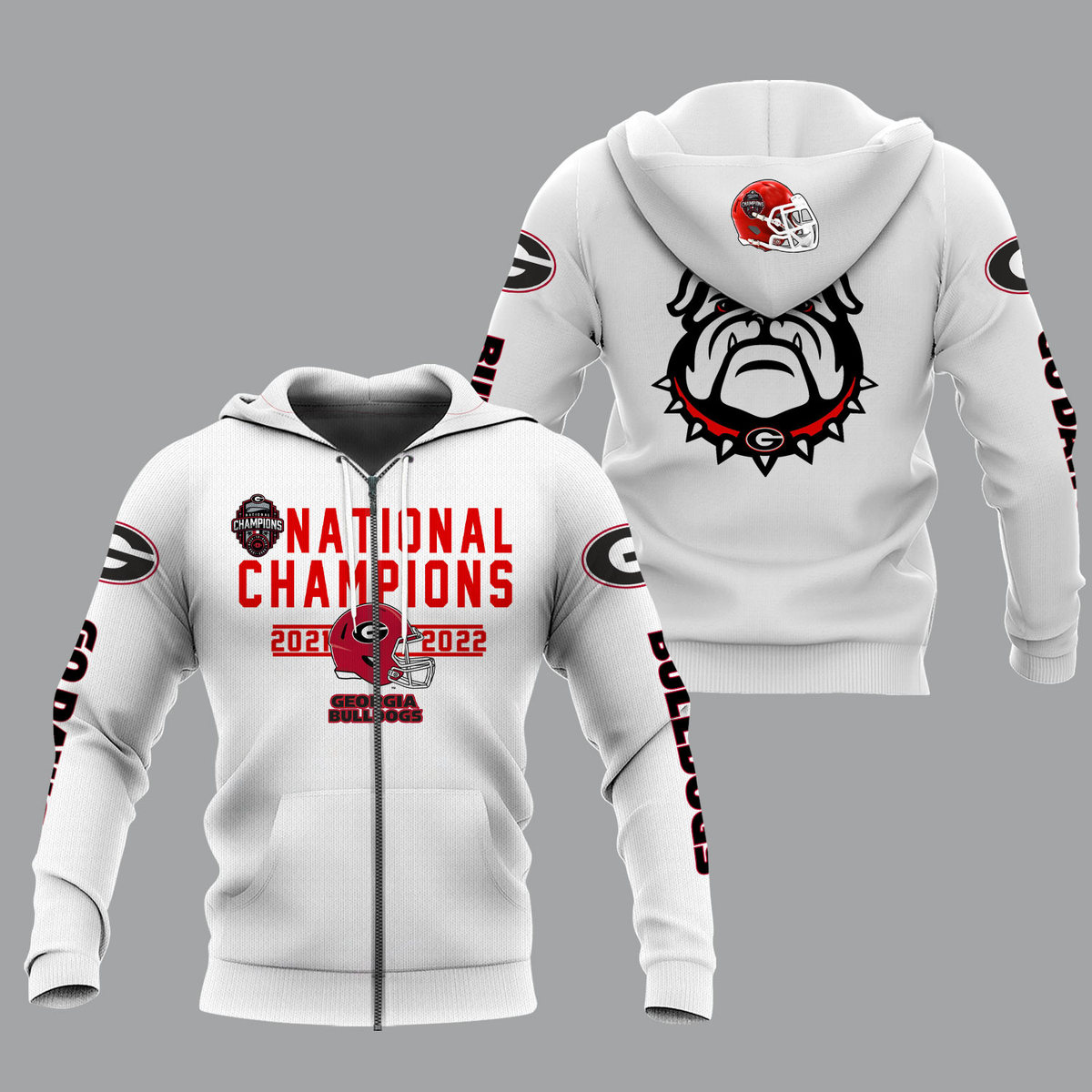 Georgia Bulldogs 2022 National Champions White Shirts - v9 - Famjoys Georgia Bulldogs 2022 National Champions White Shirts - v9 - Famjoys
