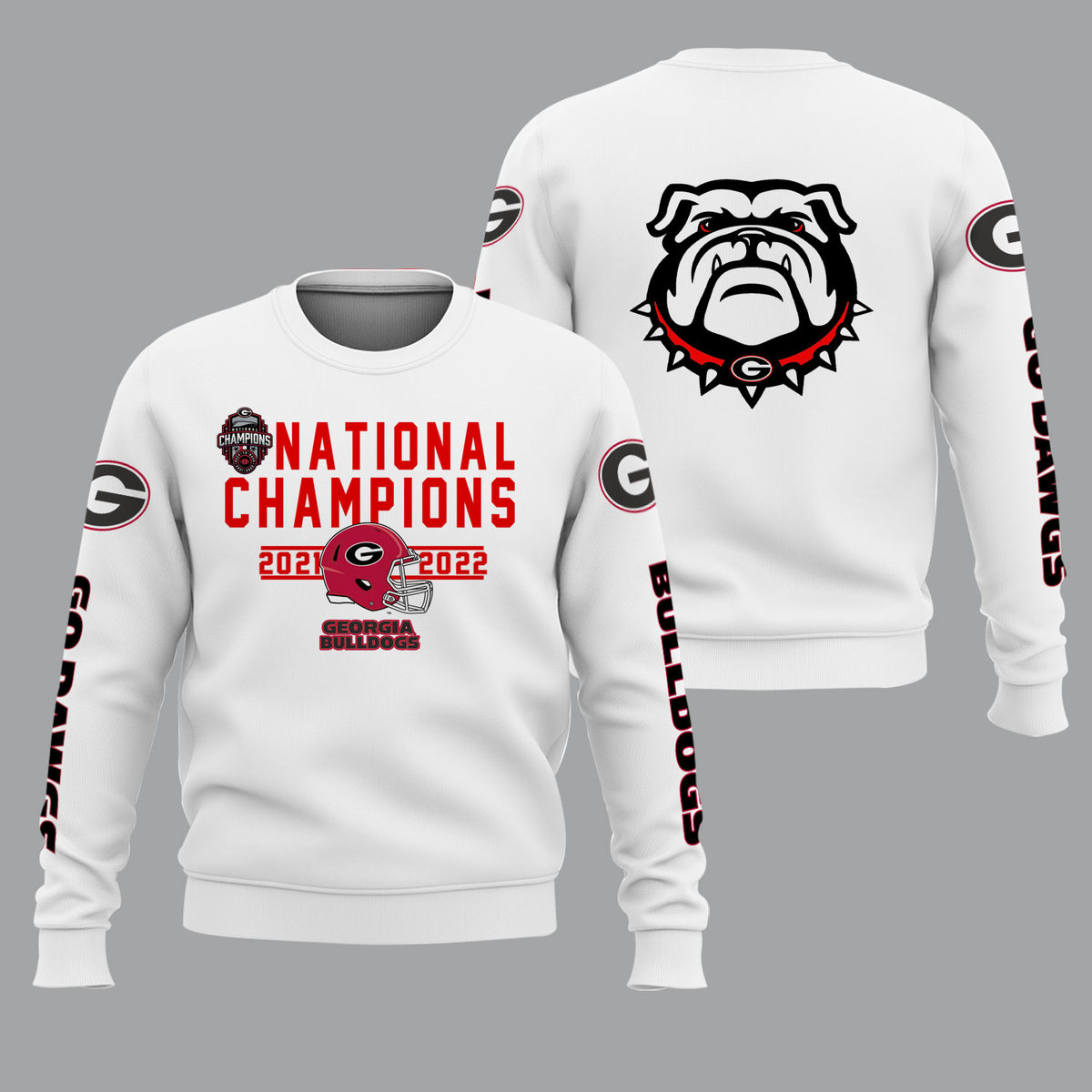 Georgia Bulldogs 2022 National Champions White Shirts - v9 - Famjoys Georgia Bulldogs 2022 National Champions White Shirts - v9 - Famjoys