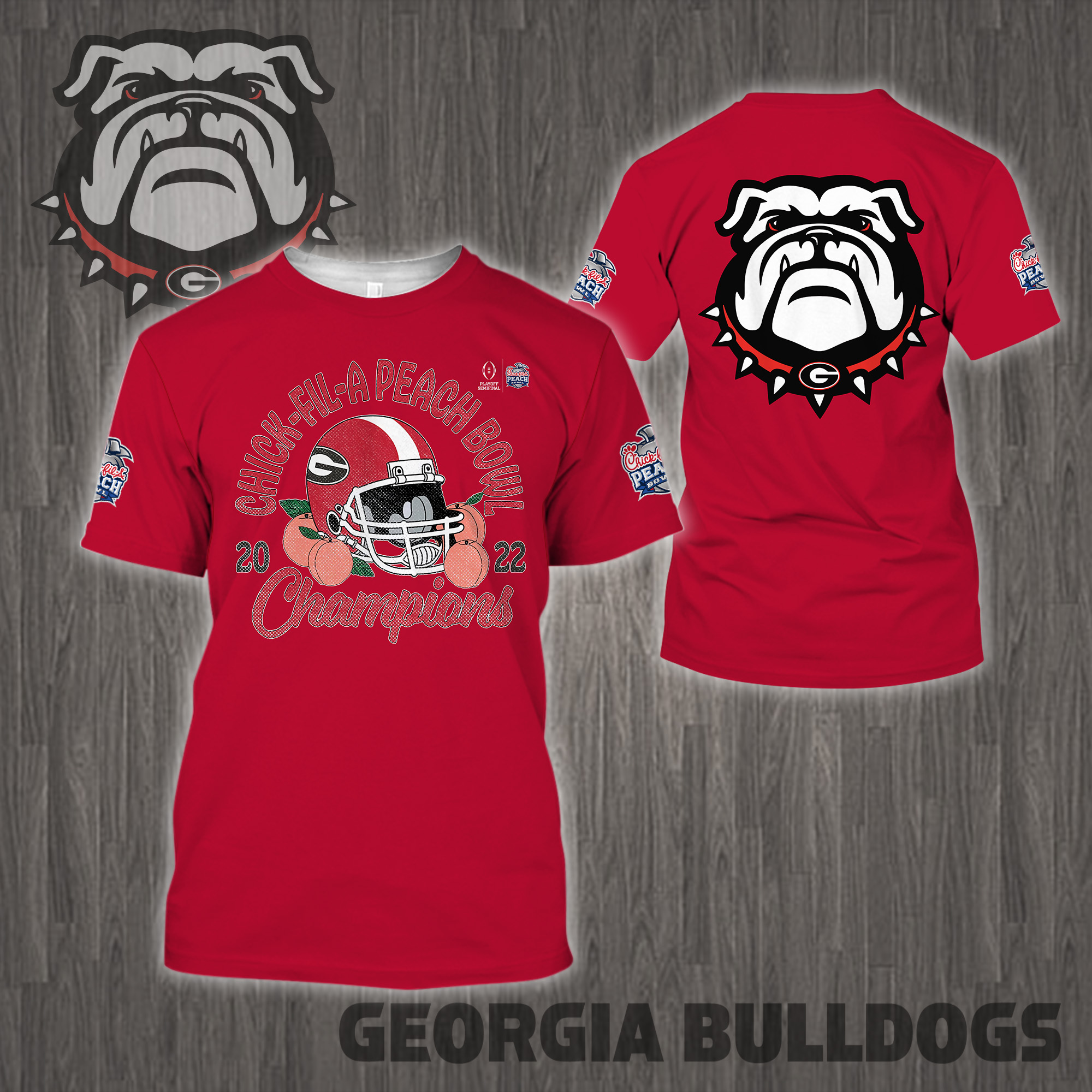 Georgia Bulldogs 2022 Peach Bowl Champions - Famjoys Georgia Bulldogs 2022 Peach Bowl Champions - Famjoys