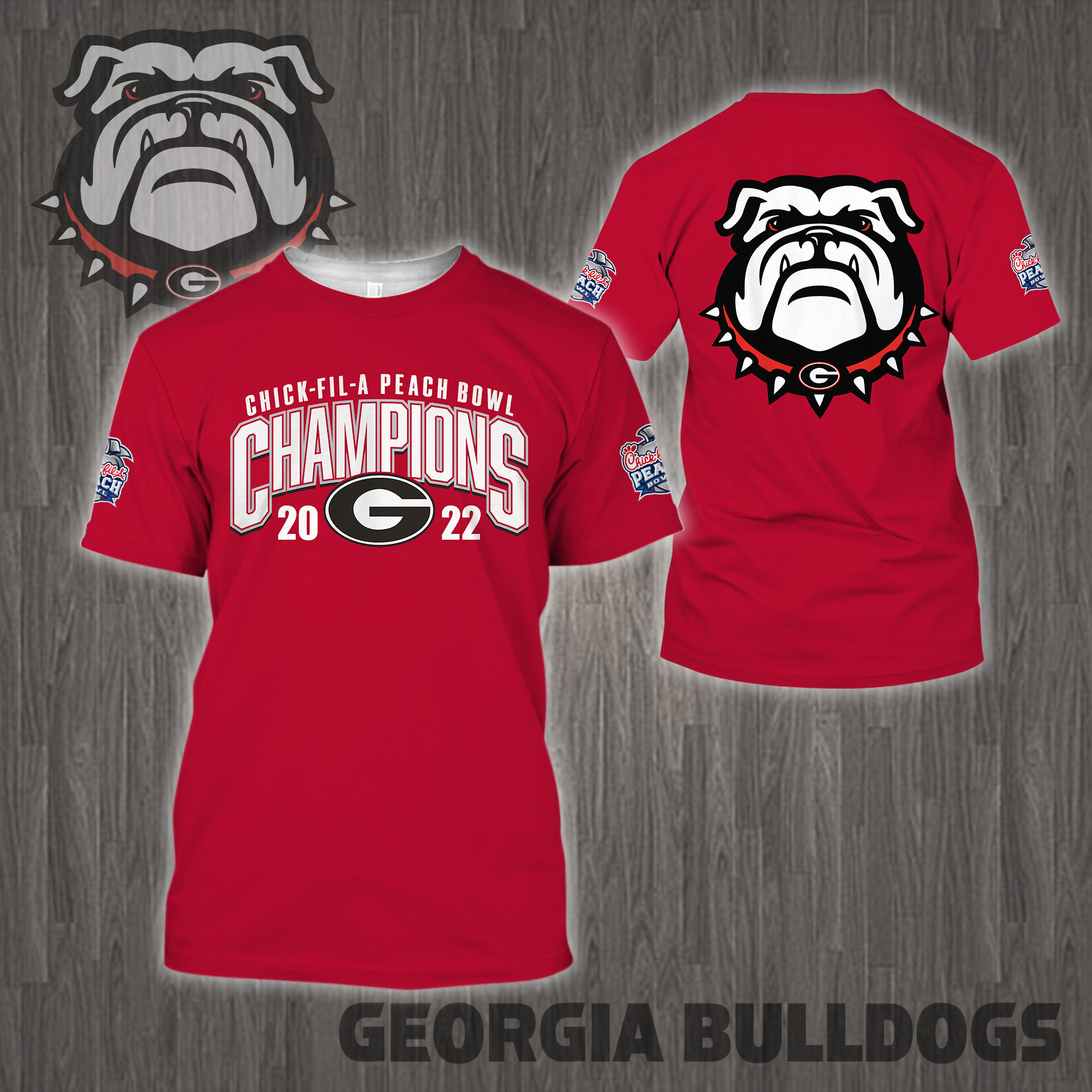 Georgia Bulldogs 2022 Peach Bowl Champions - Famjoys Georgia Bulldogs 2022 Peach Bowl Champions - Famjoys