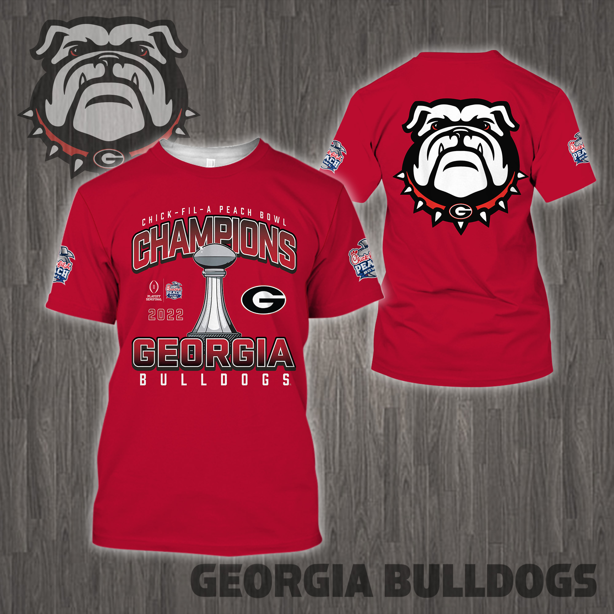 Georgia Bulldogs 2022 Peach Bowl Champions - Famjoys Georgia Bulldogs 2022 Peach Bowl Champions - Famjoys