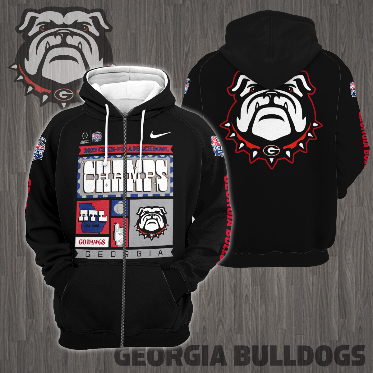 Georgia Bulldogs 2022 Peach Bowl Champions - Famjoys Georgia Bulldogs 2022 Peach Bowl Champions - Famjoys