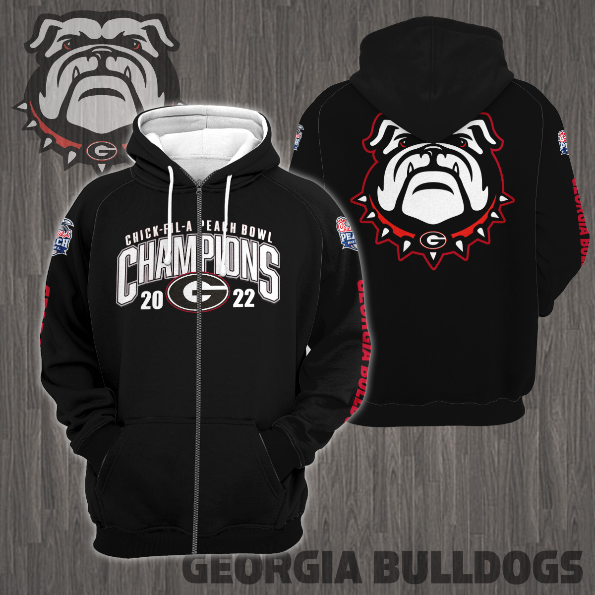 Georgia Bulldogs 2022 Peach Bowl Champions - Famjoys Georgia Bulldogs 2022 Peach Bowl Champions - Famjoys