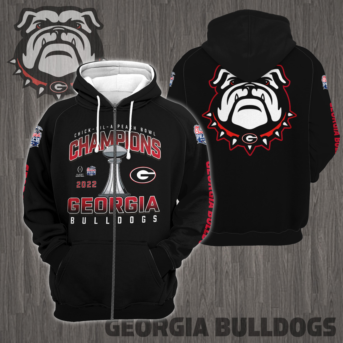 Georgia Bulldogs 2022 Peach Bowl Champions - Famjoys Georgia Bulldogs 2022 Peach Bowl Champions - Famjoys