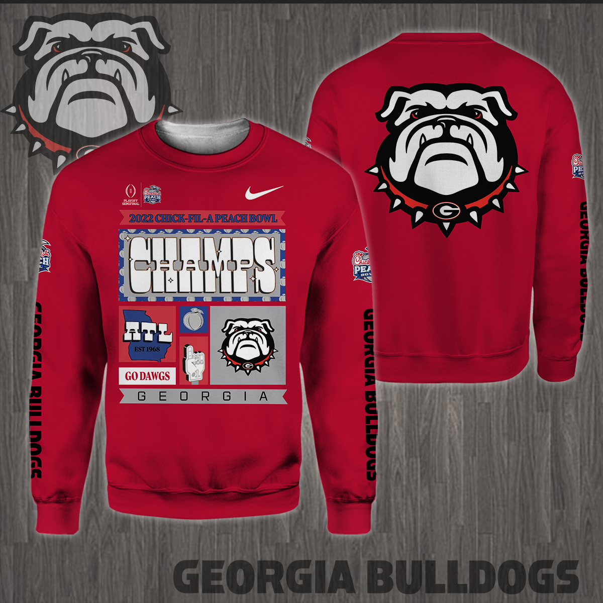 Georgia Bulldogs 2022 Peach Bowl Champions - Famjoys Georgia Bulldogs 2022 Peach Bowl Champions - Famjoys
