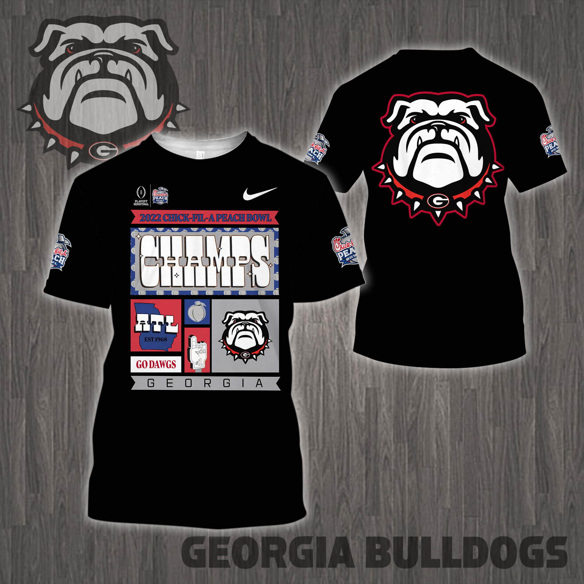 Georgia Bulldogs 2022 Peach Bowl Champions - Famjoys Georgia Bulldogs 2022 Peach Bowl Champions - Famjoys