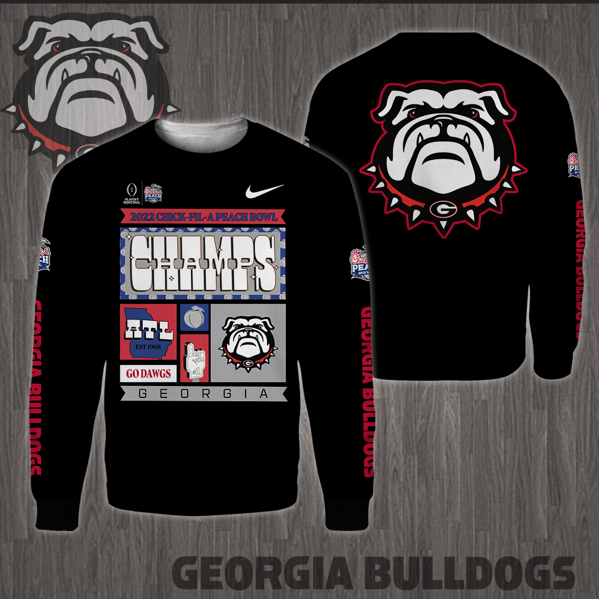 Georgia Bulldogs 2022 Peach Bowl Champions - Famjoys Georgia Bulldogs 2022 Peach Bowl Champions - Famjoys