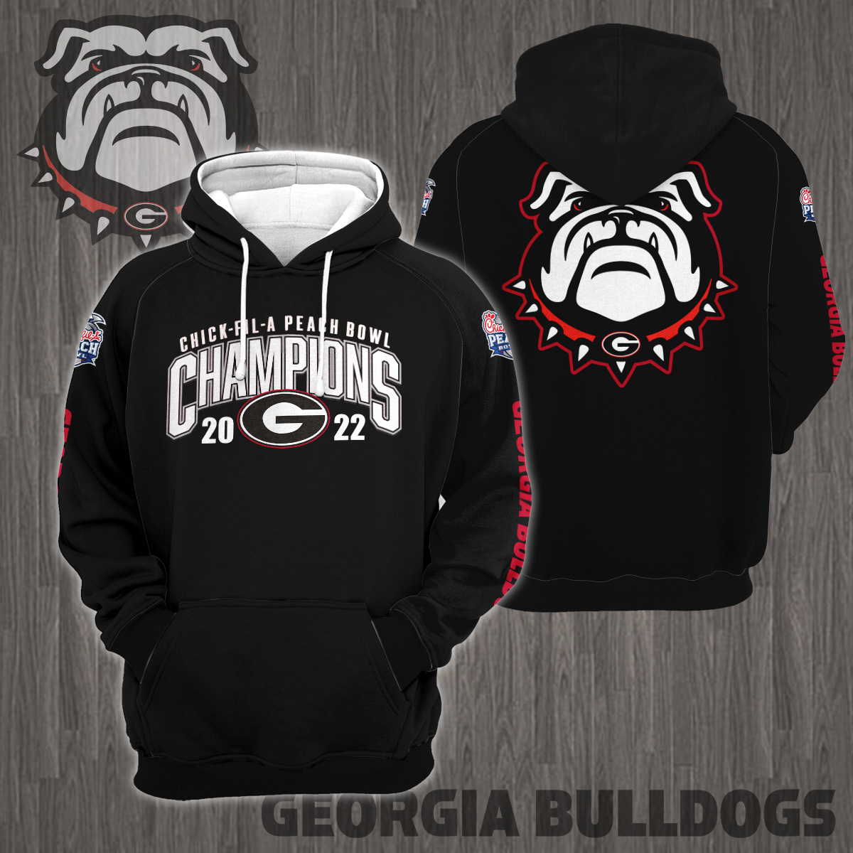 Georgia Bulldogs 2022 Peach Bowl Champions - Famjoys Georgia Bulldogs 2022 Peach Bowl Champions - Famjoys
