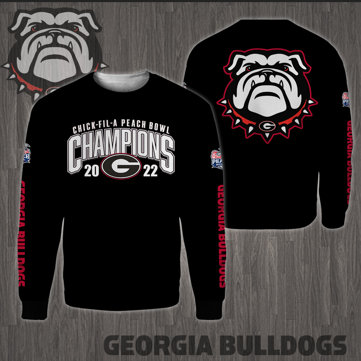 Georgia Bulldogs 2022 Peach Bowl Champions - Famjoys Georgia Bulldogs 2022 Peach Bowl Champions - Famjoys