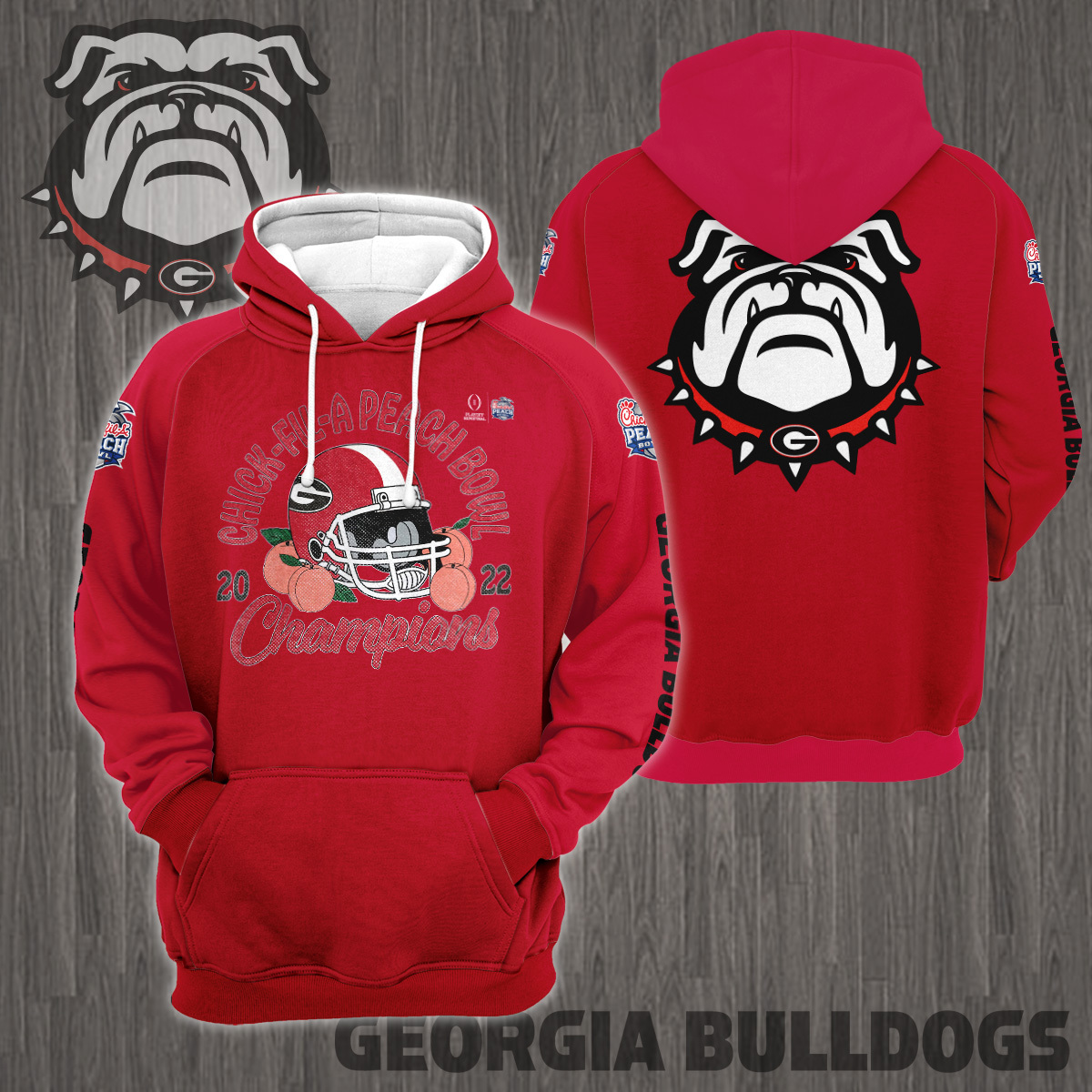 Georgia Bulldogs 2022 Peach Bowl Champions - Famjoys Georgia Bulldogs 2022 Peach Bowl Champions - Famjoys