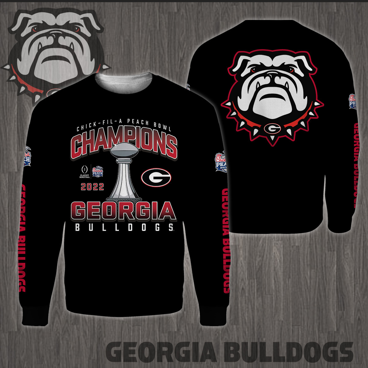 Georgia Bulldogs 2022 Peach Bowl Champions - Famjoys Georgia Bulldogs 2022 Peach Bowl Champions - Famjoys