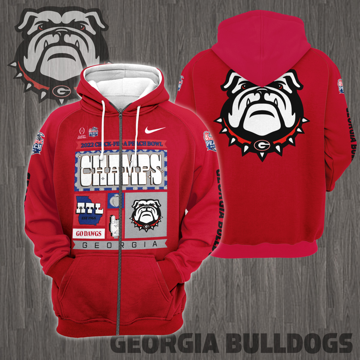 Georgia Bulldogs 2022 Peach Bowl Champions - Famjoys Georgia Bulldogs 2022 Peach Bowl Champions - Famjoys