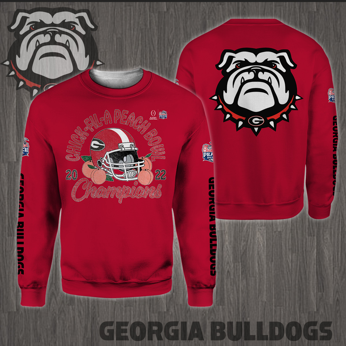 Georgia Bulldogs 2022 Peach Bowl Champions - Famjoys Georgia Bulldogs 2022 Peach Bowl Champions - Famjoys
