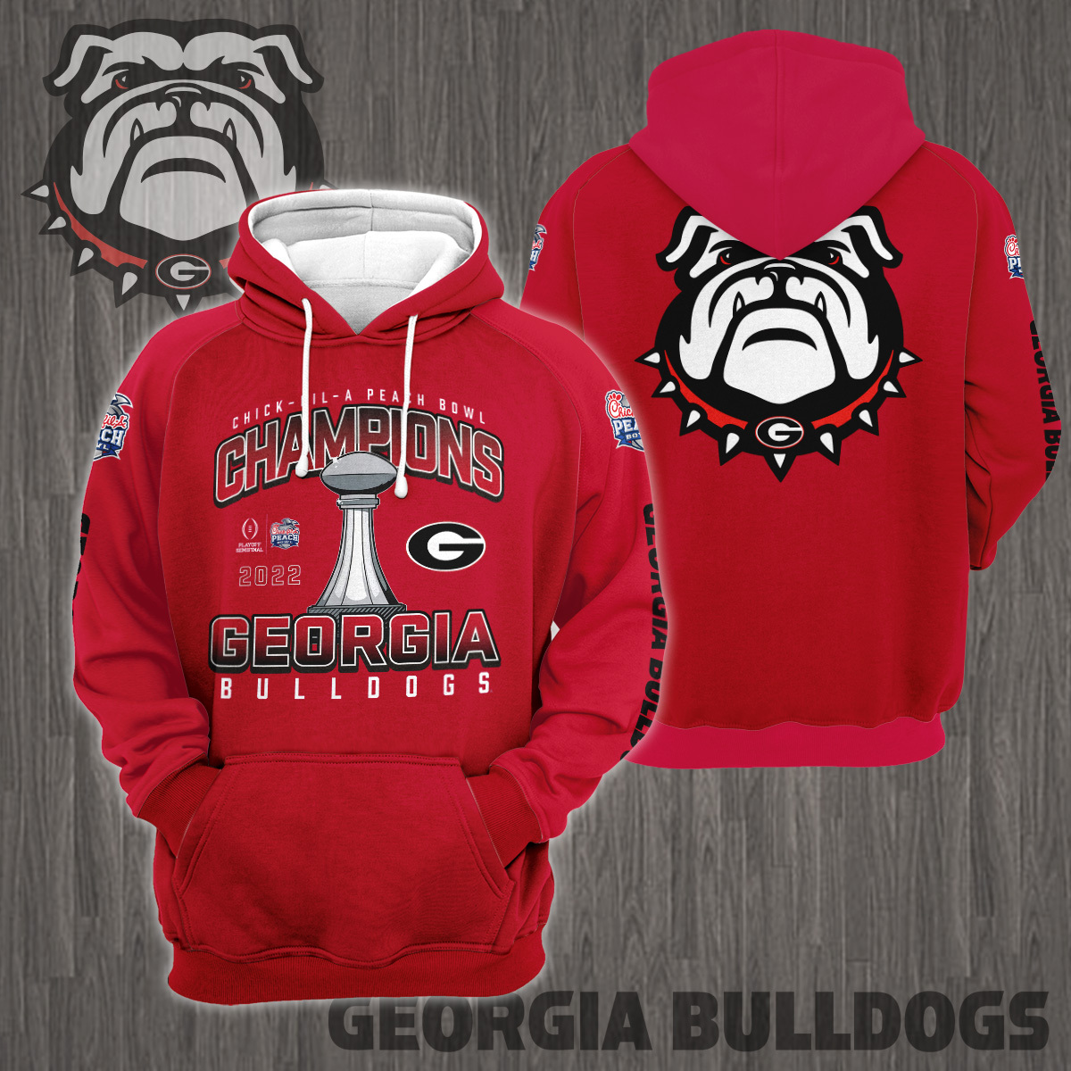 Georgia Bulldogs 2022 Peach Bowl Champions - Famjoys Georgia Bulldogs 2022 Peach Bowl Champions - Famjoys