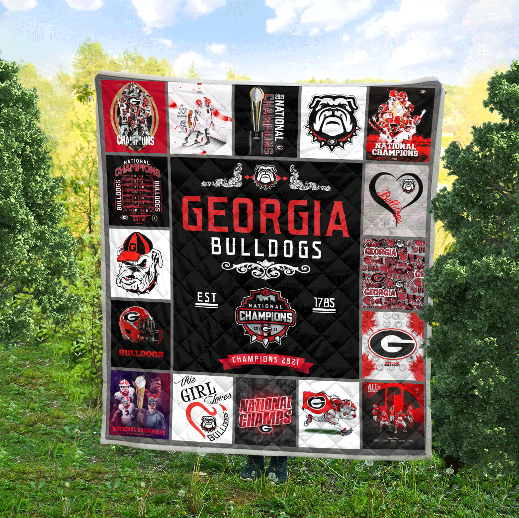 GEORGIA BULLDOGS Champion QUILT - Famjoys GEORGIA BULLDOGS Champion QUILT - Famjoys
