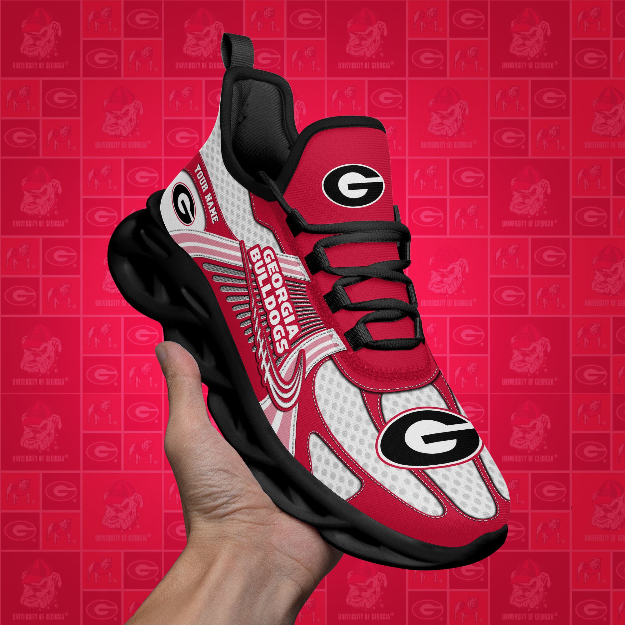 Georgia Bulldogs Clunky Sneakers Custom Your Name, Sport Sneakers ETRG-62343 - Famjoys Georgia Bulldogs Clunky Sneakers Custom Your Name, Sport Sneakers ETRG-62343 - Famjoys