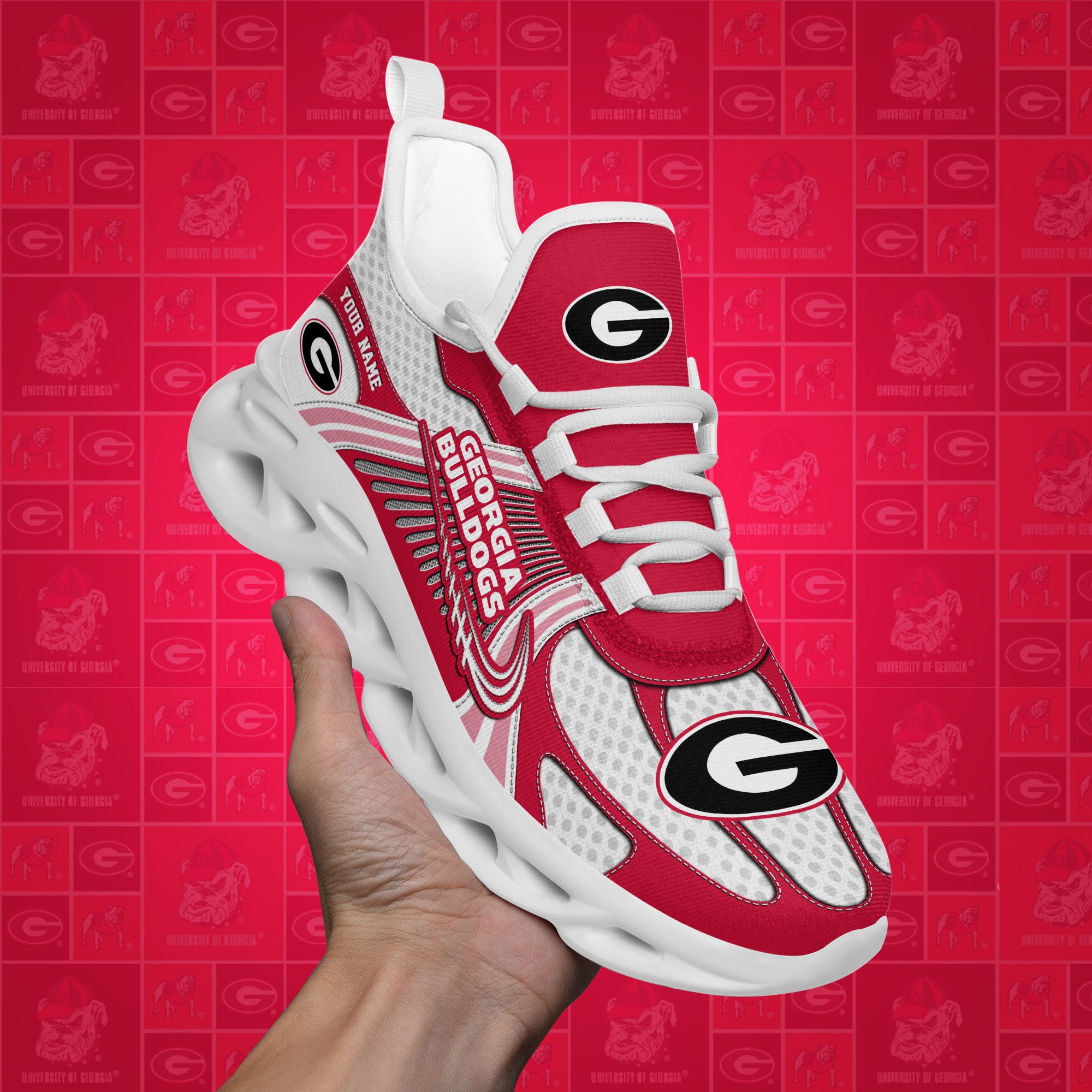 Georgia Bulldogs Clunky Sneakers Custom Your Name, Sport Sneakers ETRG-62343 - Famjoys Georgia Bulldogs Clunky Sneakers Custom Your Name, Sport Sneakers ETRG-62343 - Famjoys