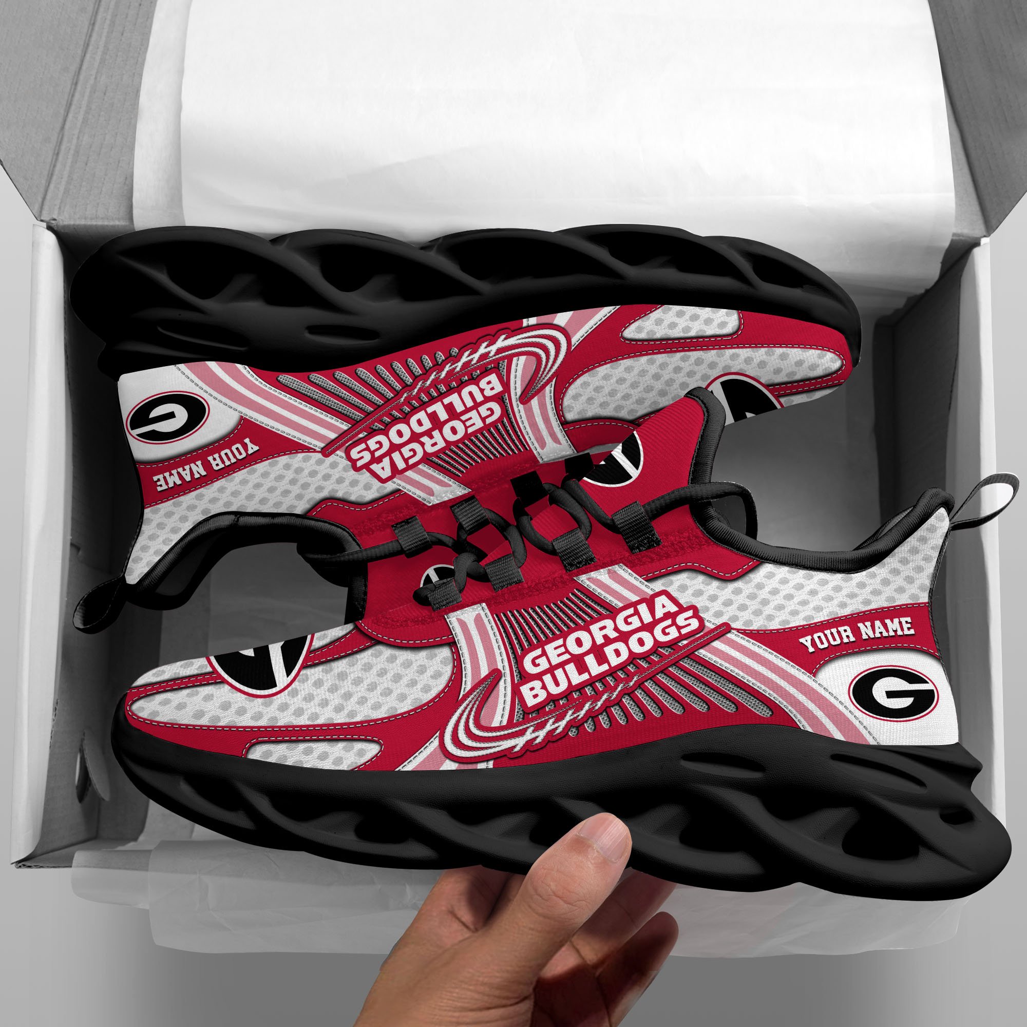 Georgia Bulldogs Clunky Sneakers Custom Your Name, Sport Sneakers ETRG-62343 - Famjoys Georgia Bulldogs Clunky Sneakers Custom Your Name, Sport Sneakers ETRG-62343 - Famjoys