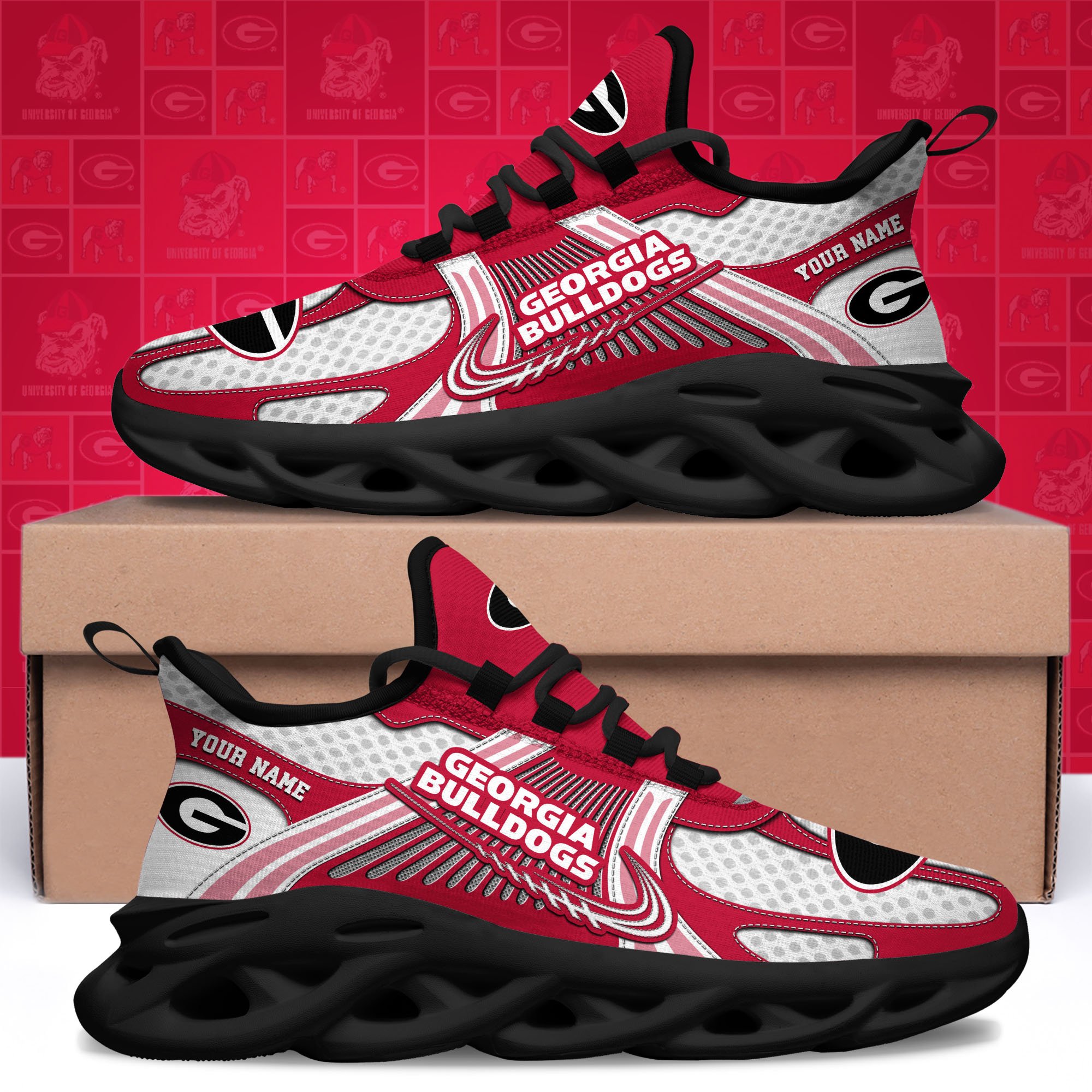 Georgia Bulldogs Clunky Sneakers Custom Your Name, Sport Sneakers ETRG-62343 - Famjoys Georgia Bulldogs Clunky Sneakers Custom Your Name, Sport Sneakers ETRG-62343 - Famjoys