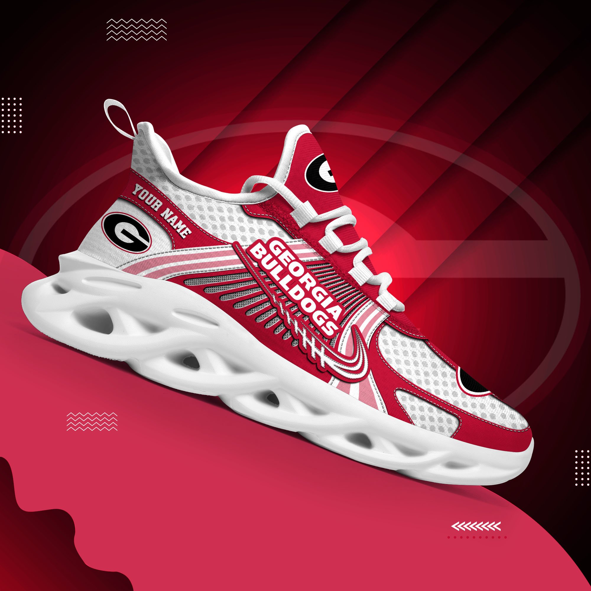Georgia Bulldogs Clunky Sneakers Custom Your Name, Sport Sneakers ETRG-62343 - Famjoys Georgia Bulldogs Clunky Sneakers Custom Your Name, Sport Sneakers ETRG-62343 - Famjoys