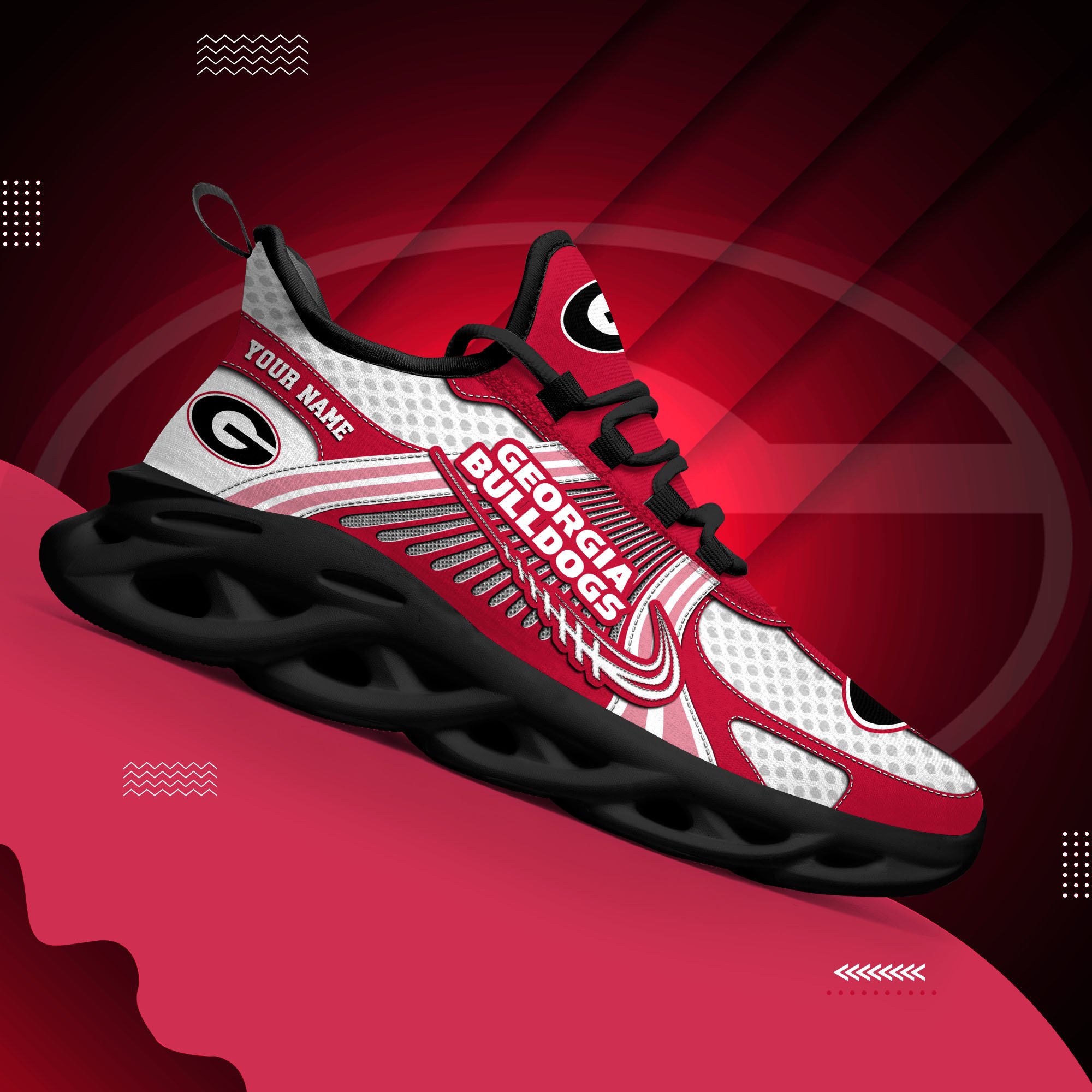 Georgia Bulldogs Clunky Sneakers Custom Your Name, Sport Sneakers ETRG-62343 - Famjoys Georgia Bulldogs Clunky Sneakers Custom Your Name, Sport Sneakers ETRG-62343 - Famjoys