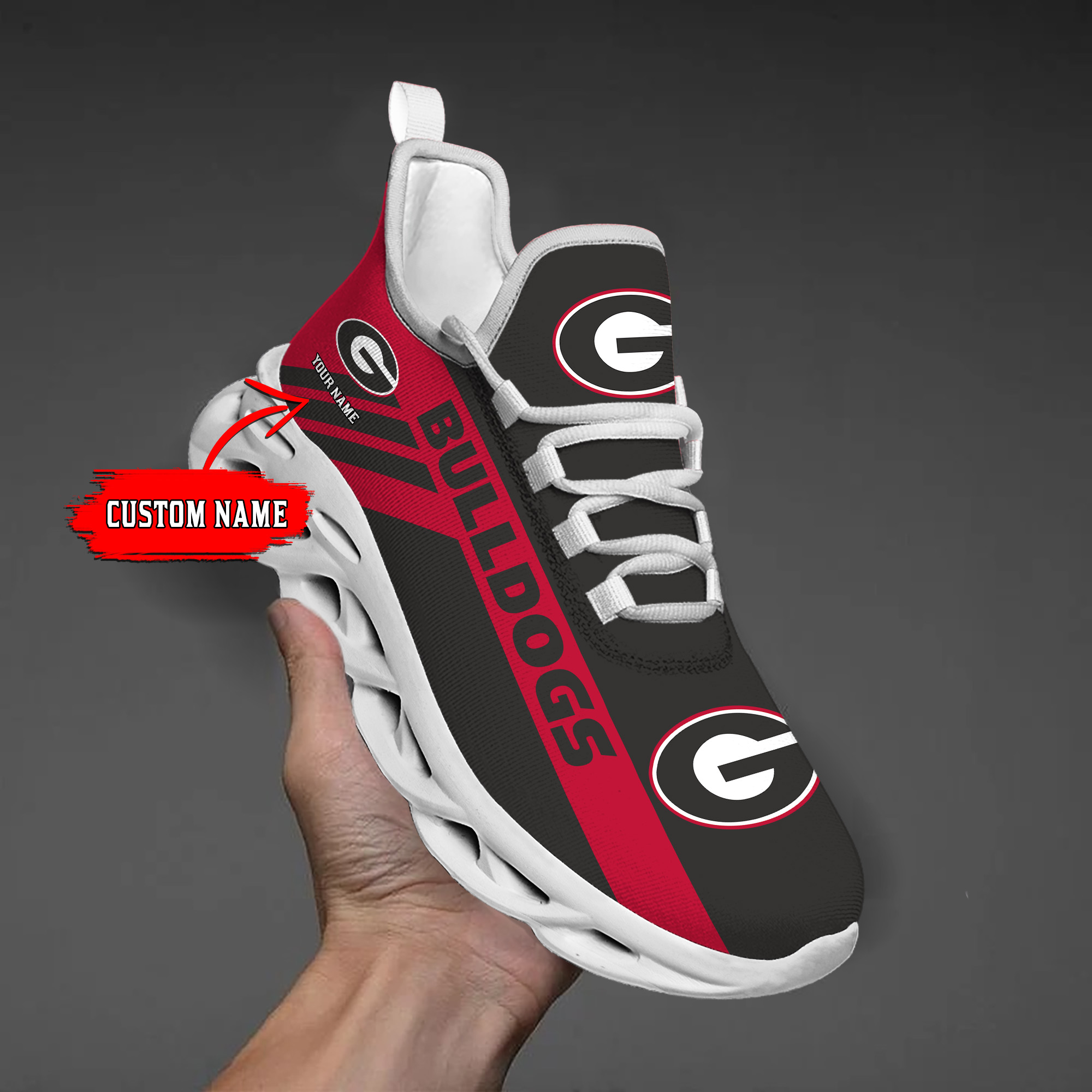 Georgia Bulldogs Custom Name PERSONALIZED MAX SOUL SHOES DS004 - Famjoys Georgia Bulldogs Custom Name PERSONALIZED MAX SOUL SHOES DS004 - Famjoys