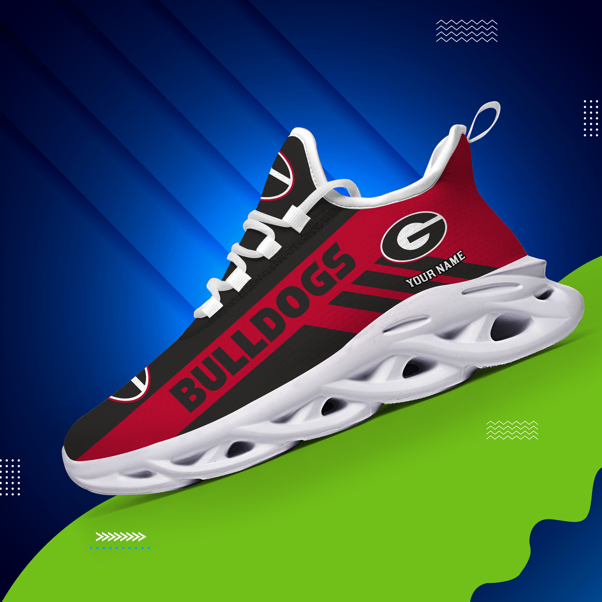 Georgia Bulldogs Custom Name PERSONALIZED MAX SOUL SHOES DS004 - Famjoys Georgia Bulldogs Custom Name PERSONALIZED MAX SOUL SHOES DS004 - Famjoys