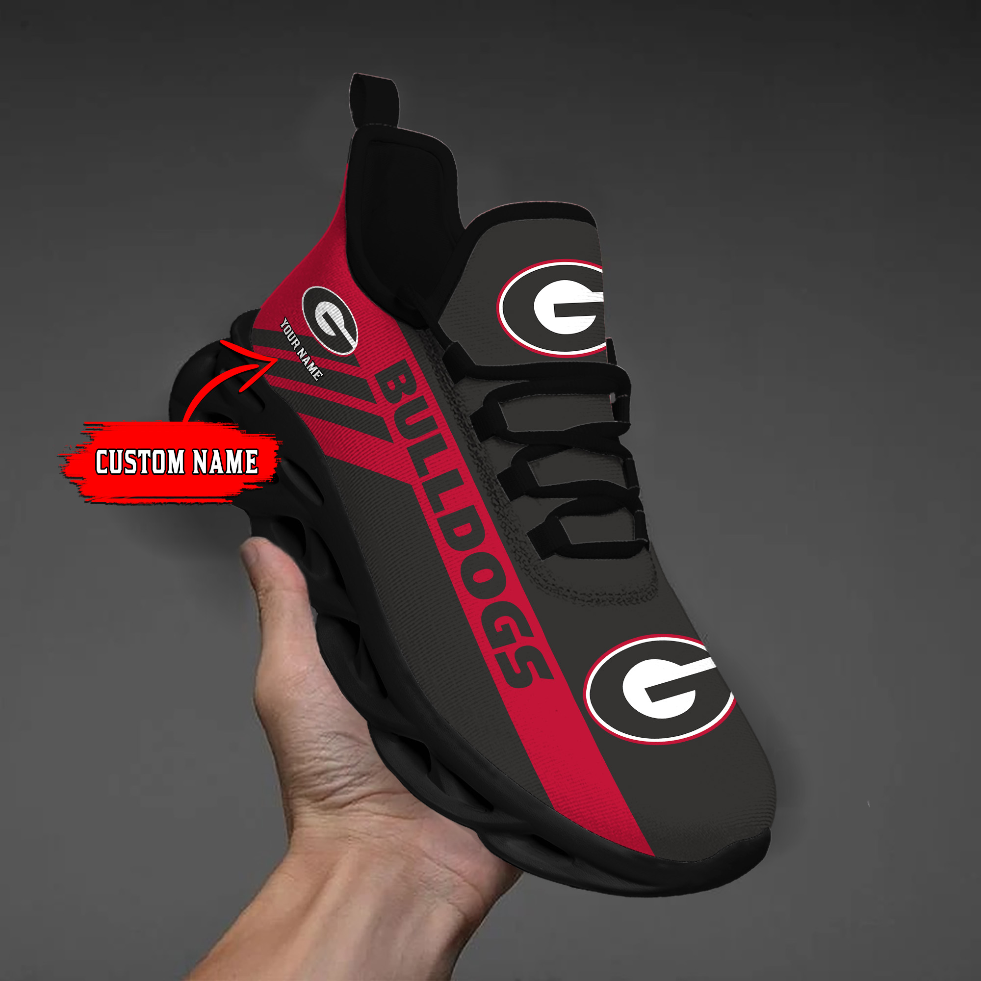 Georgia Bulldogs Custom Name PERSONALIZED MAX SOUL SHOES DS004 - Famjoys Georgia Bulldogs Custom Name PERSONALIZED MAX SOUL SHOES DS004 - Famjoys