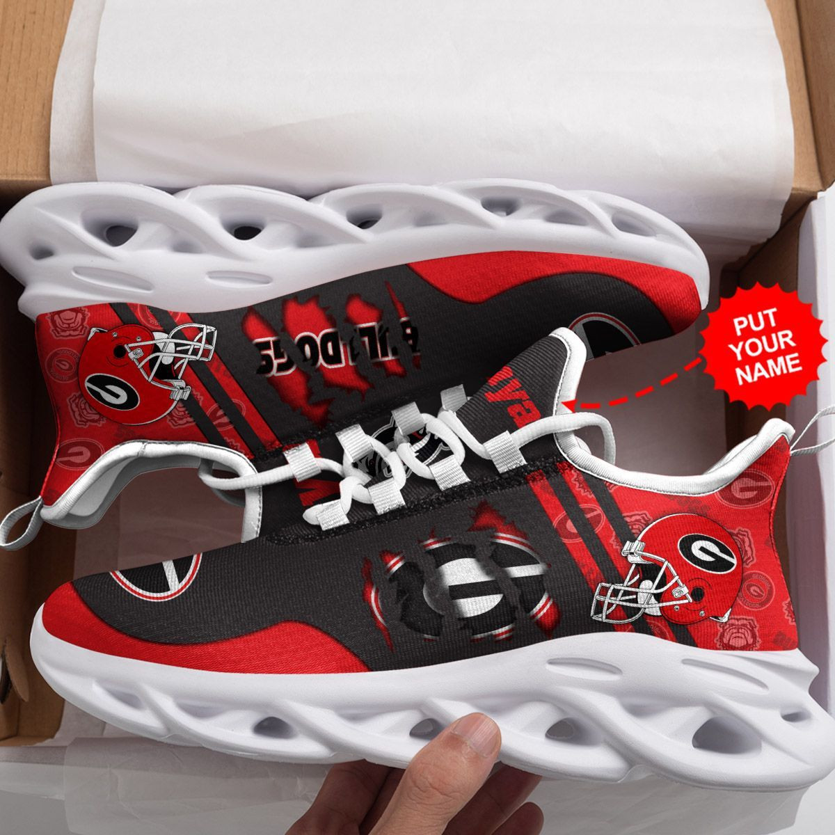 Georgia Bulldogs Custom Personalized Max Soul Sneakers Shoes - Famjoys Georgia Bulldogs Custom Personalized Max Soul Sneakers Shoes - Famjoys